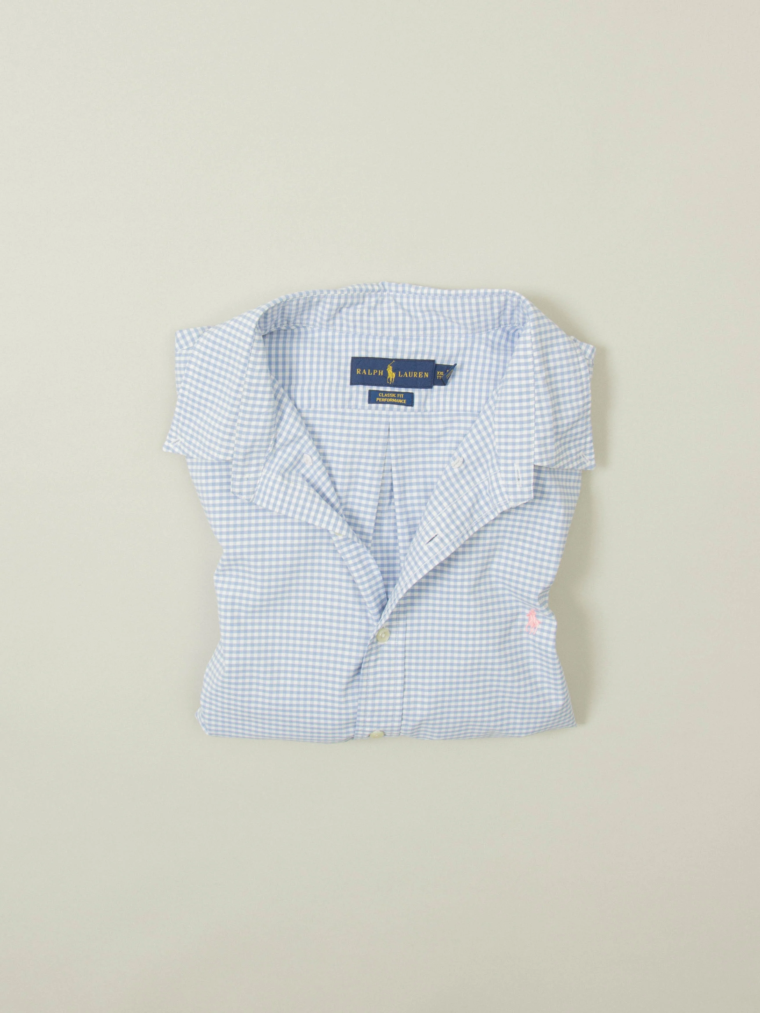 2000s Short Sleeve Checkered Ralph Lauren Shirt (XXL) - Image 4