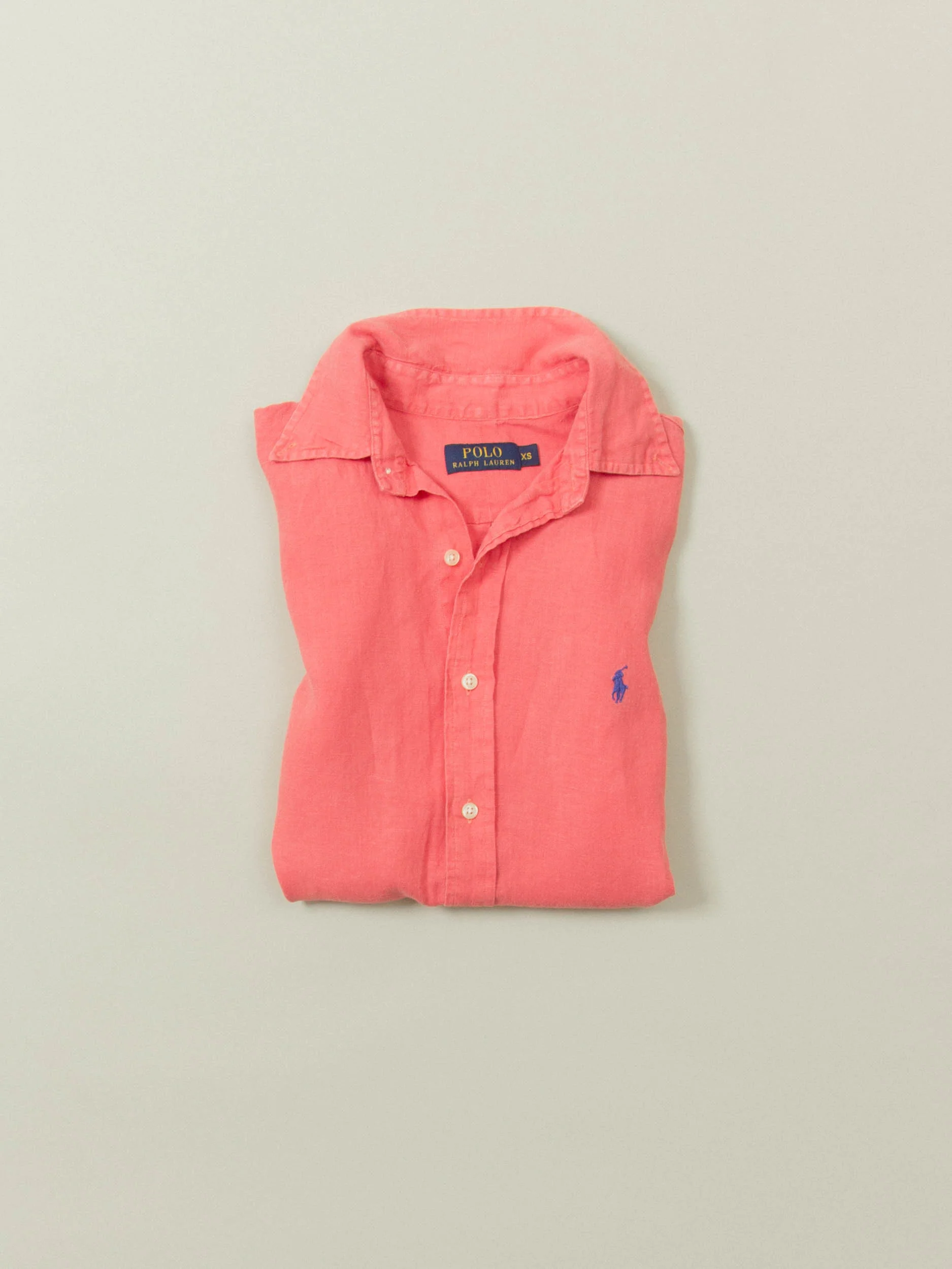 2000s Short Sleeve Ralph Lauren Linen Shirt (XS) - Image 4