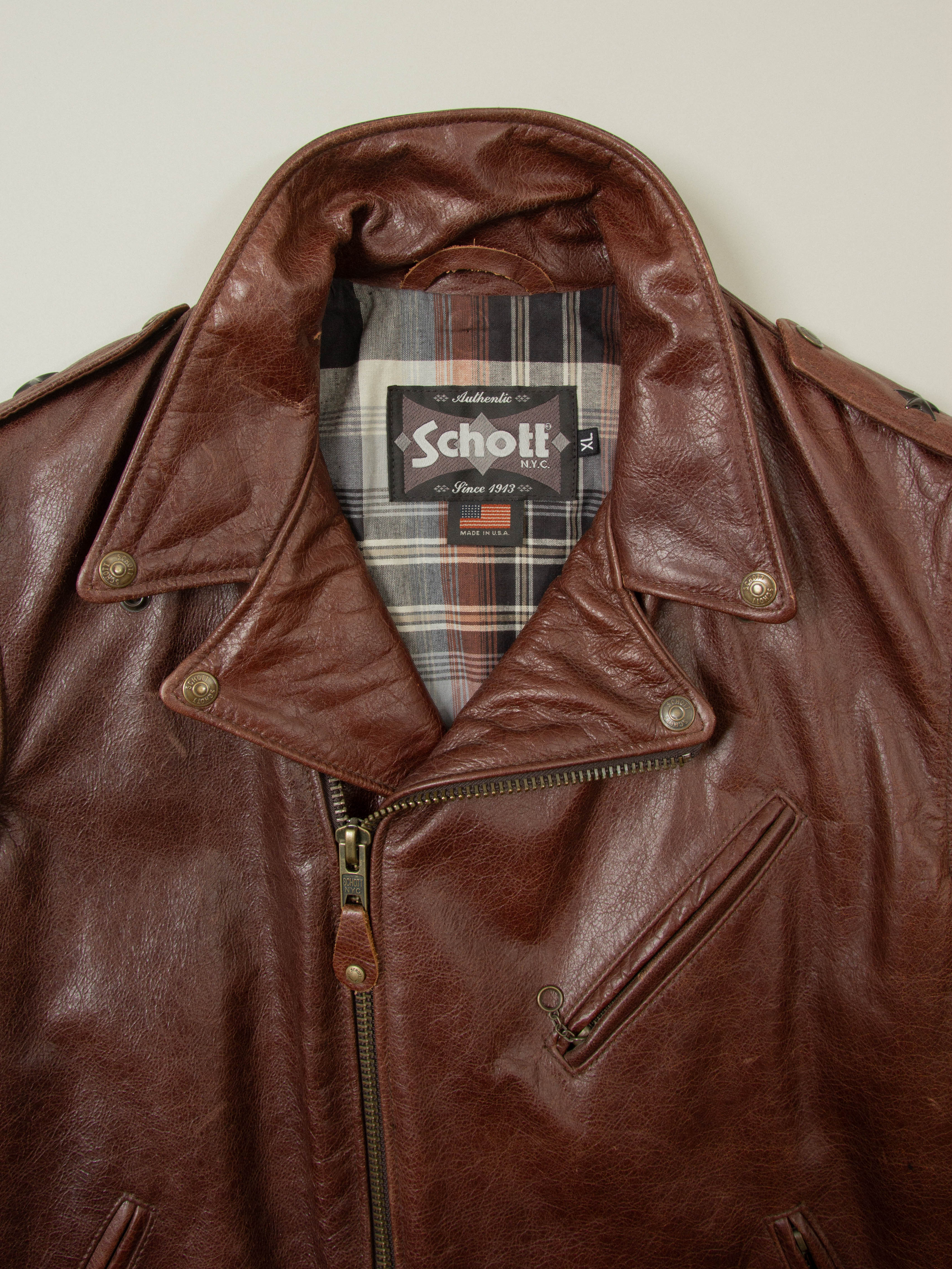 NOS Schott Perfecto 626 Leather Jacket - Made in USA (XL) - Image 2