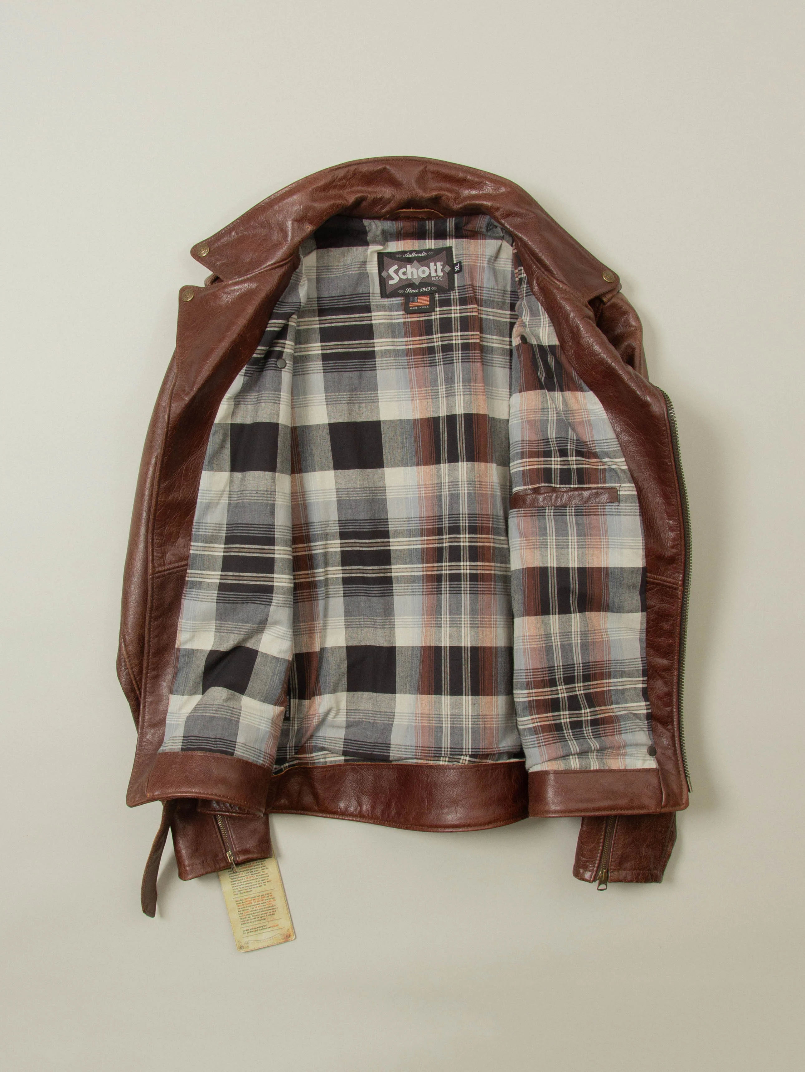NOS Schott Perfecto 626 Leather Jacket - Made in USA (XL) - Image 6