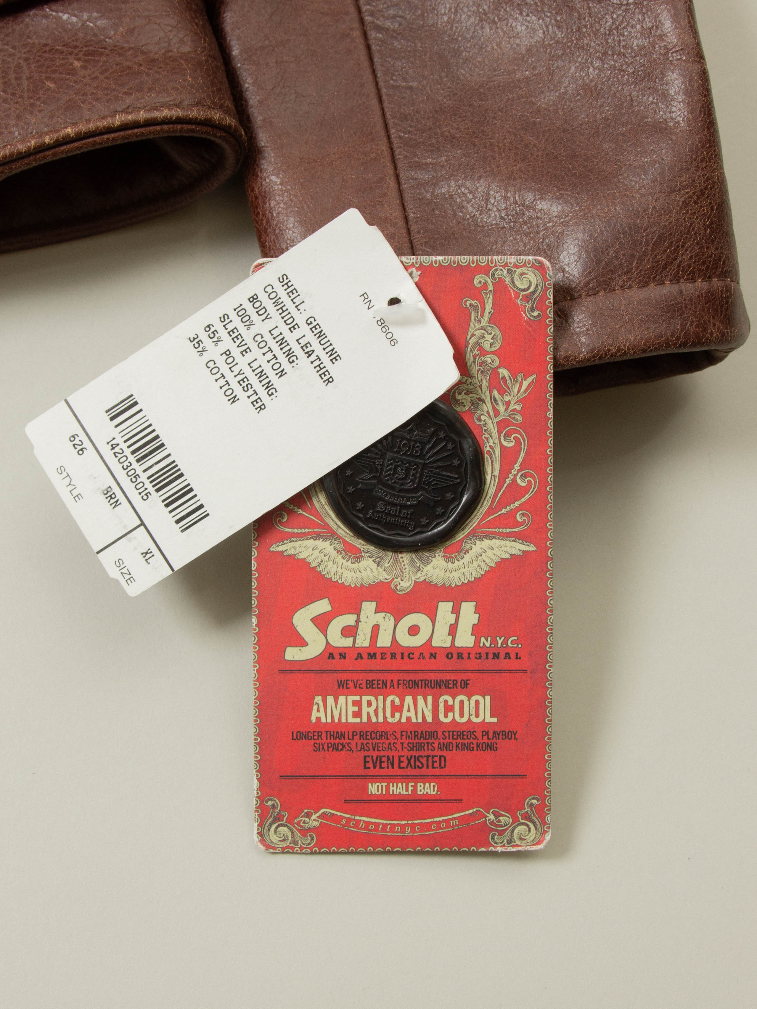 NOS Schott Perfecto 626 Leather Jacket - Made in USA (XL) - Image 8