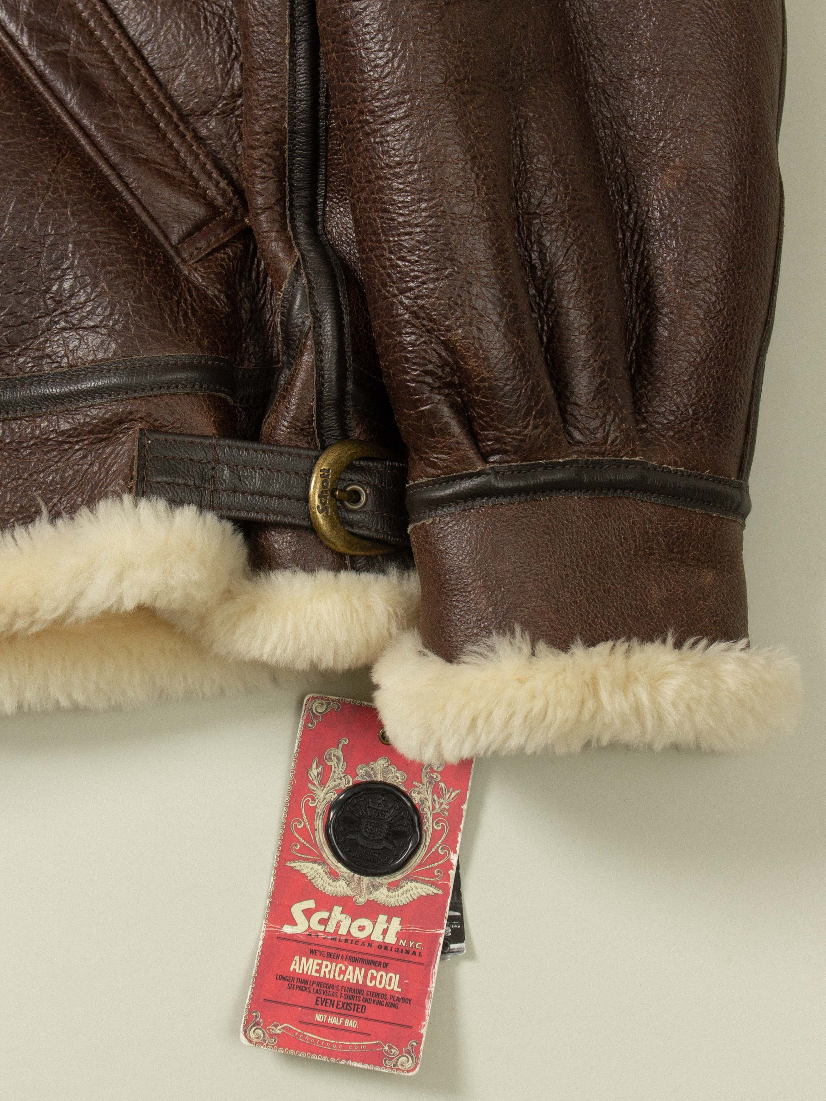 Schott B-3 Shearling Jacket - Made in USA - Image 5