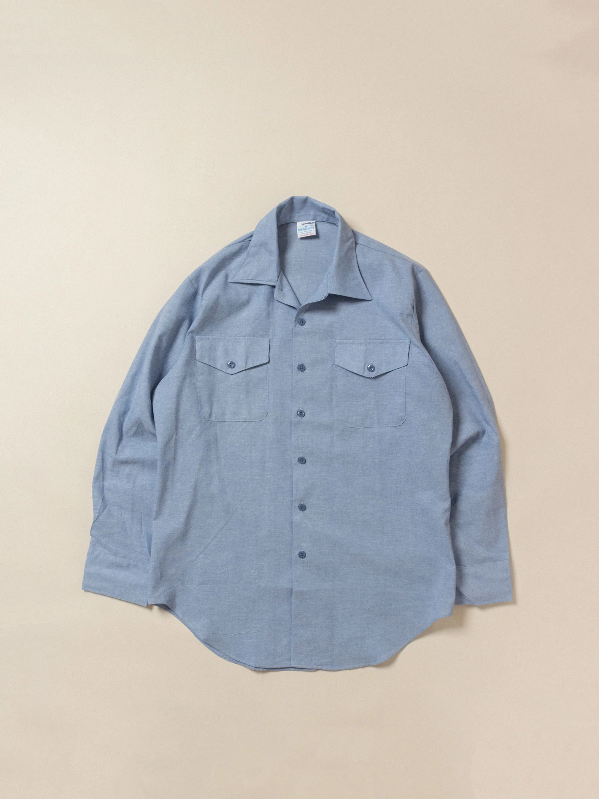 Vintage Deadstock US Made Long Sleeve Chambray Shirts - Image 3