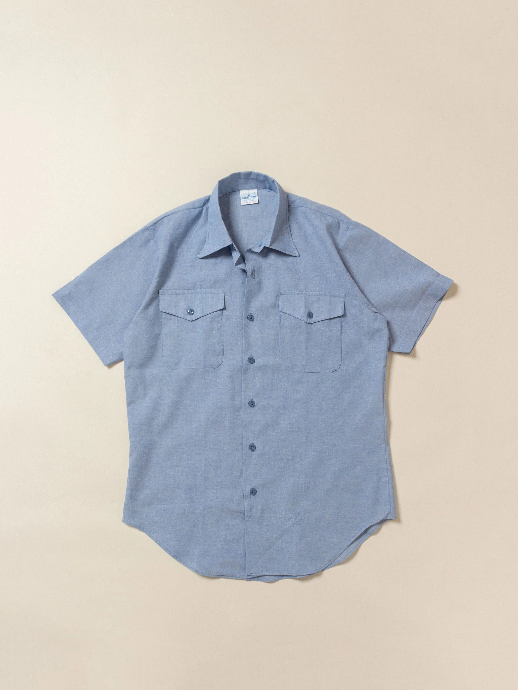 Vintage Deadstock US Made Short Sleeve Chambray Shirts - Image 5