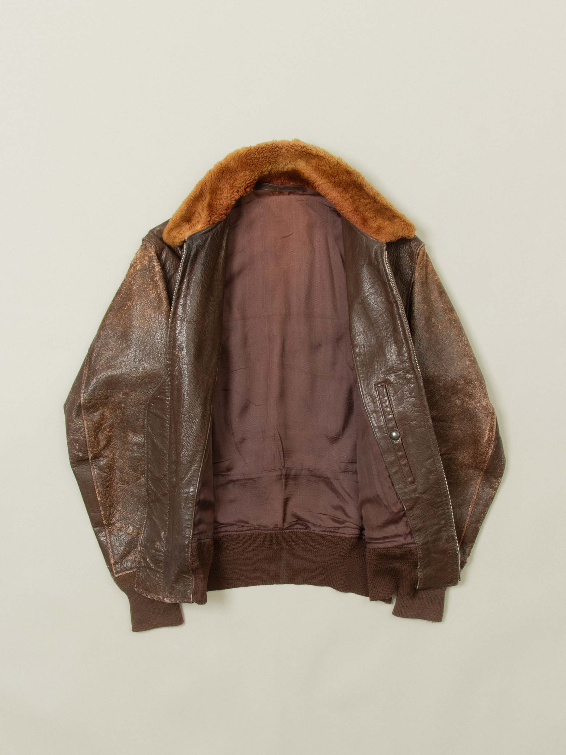 Vtg 1940/50s US Navy G-1 Flight Jacket (S) - Image 3