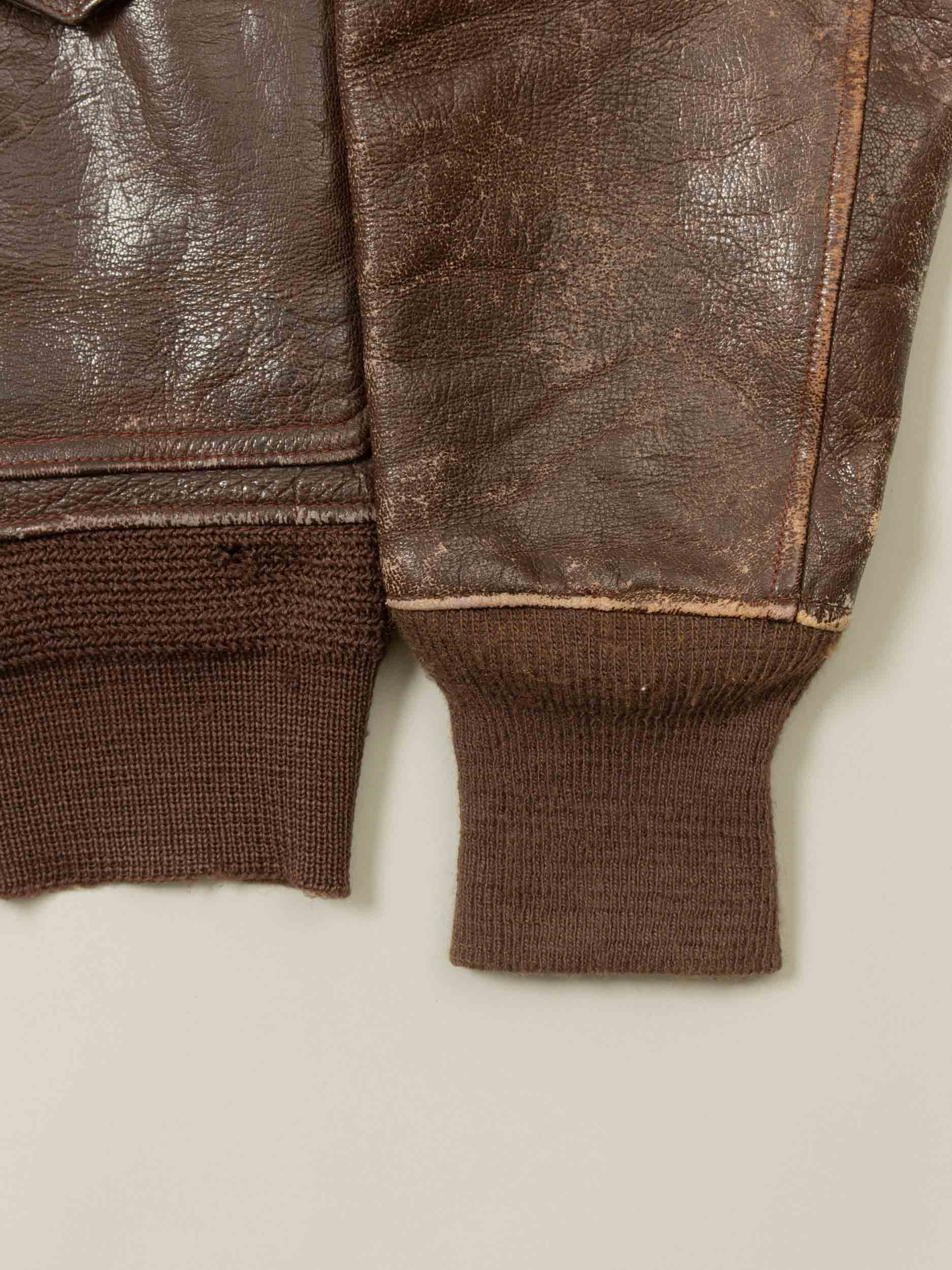 Vtg 1940/50s US Navy G-1 Flight Jacket (S) - Image 7
