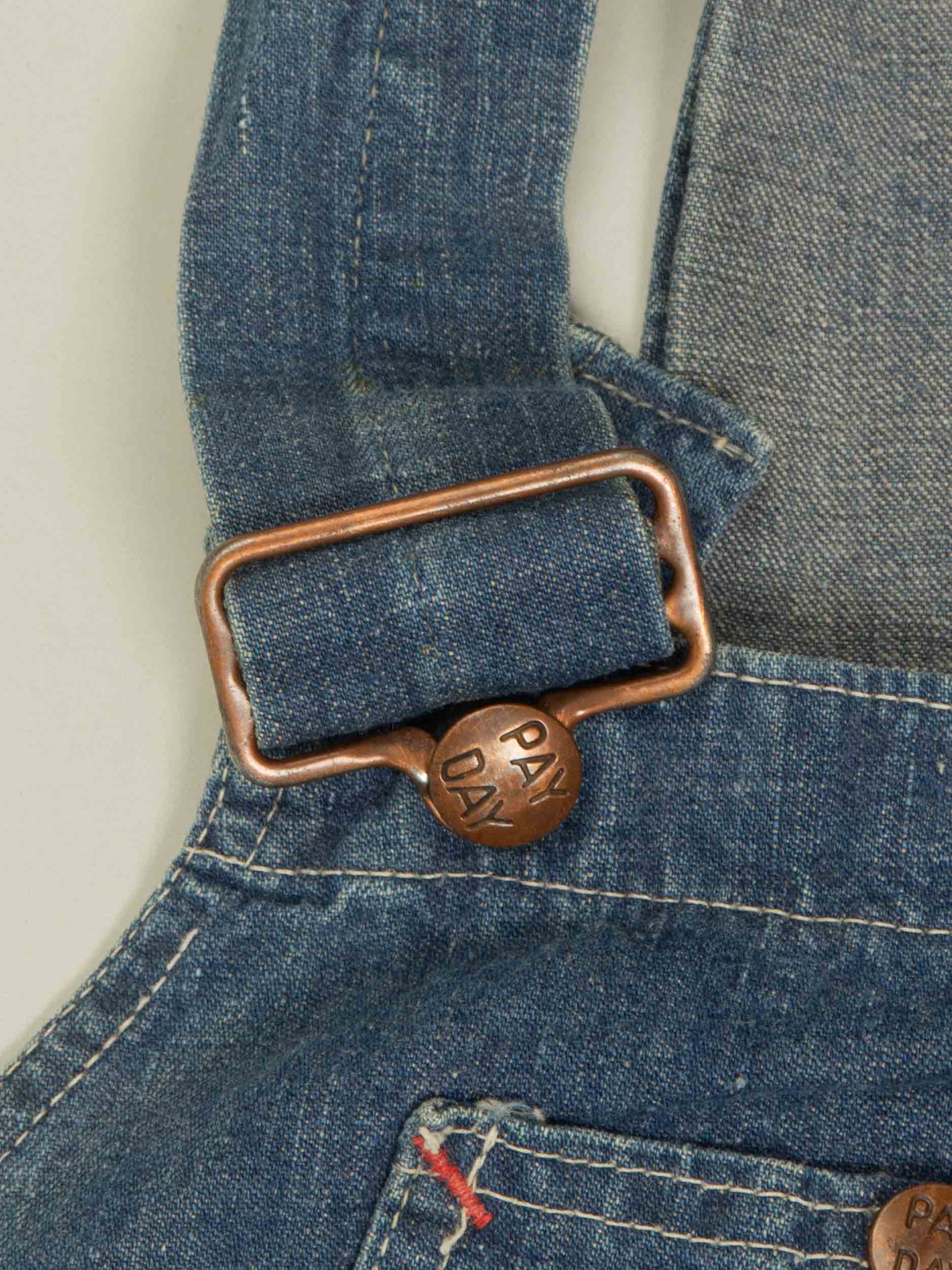 Vtg 1940s J.C Penney PayDay "Square Back" Denim Overalls - Made in USA (L/XL) - Image 5