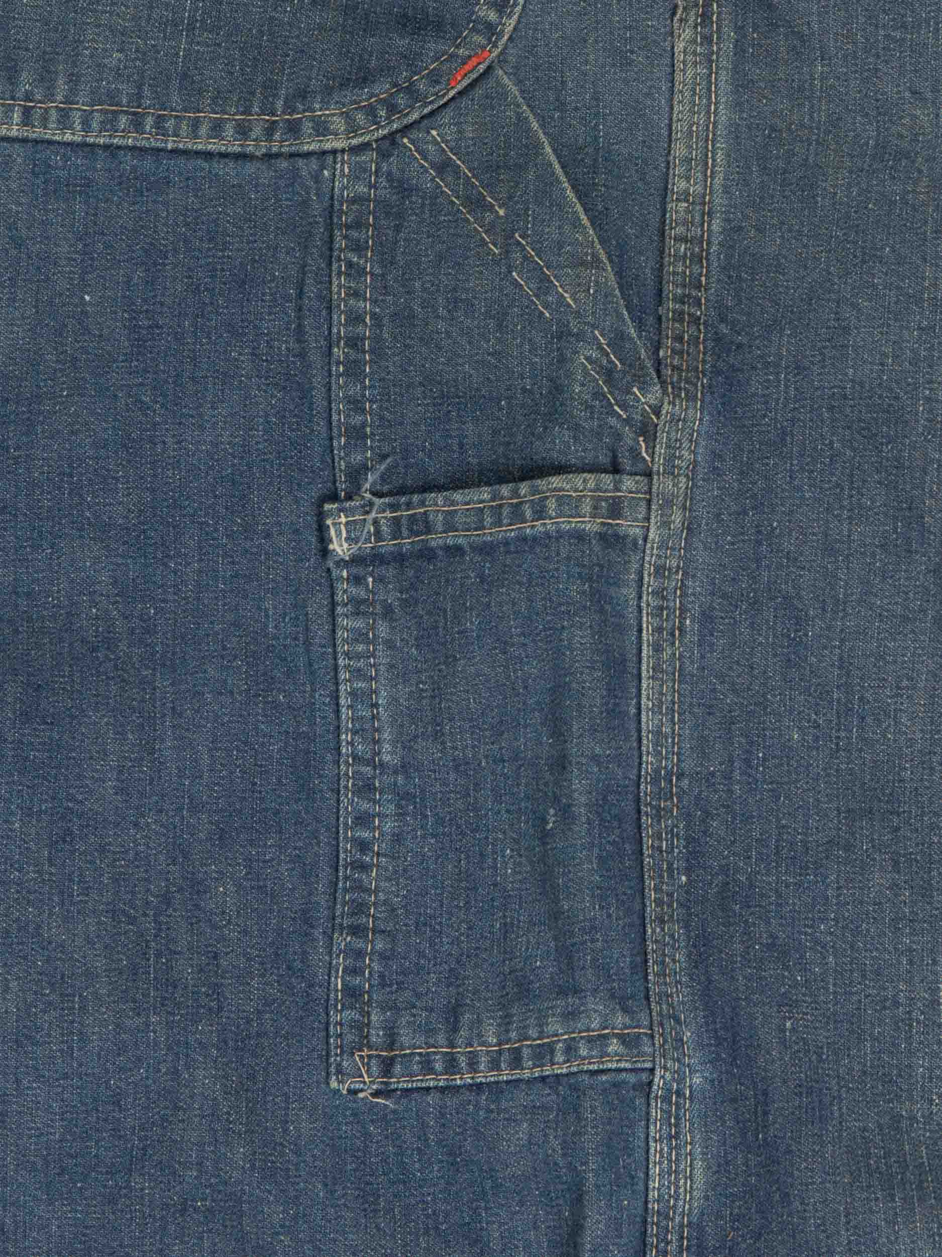 Vtg 1940s J.C Penney PayDay "Square Back" Denim Overalls - Made in USA (L/XL) - Image 7