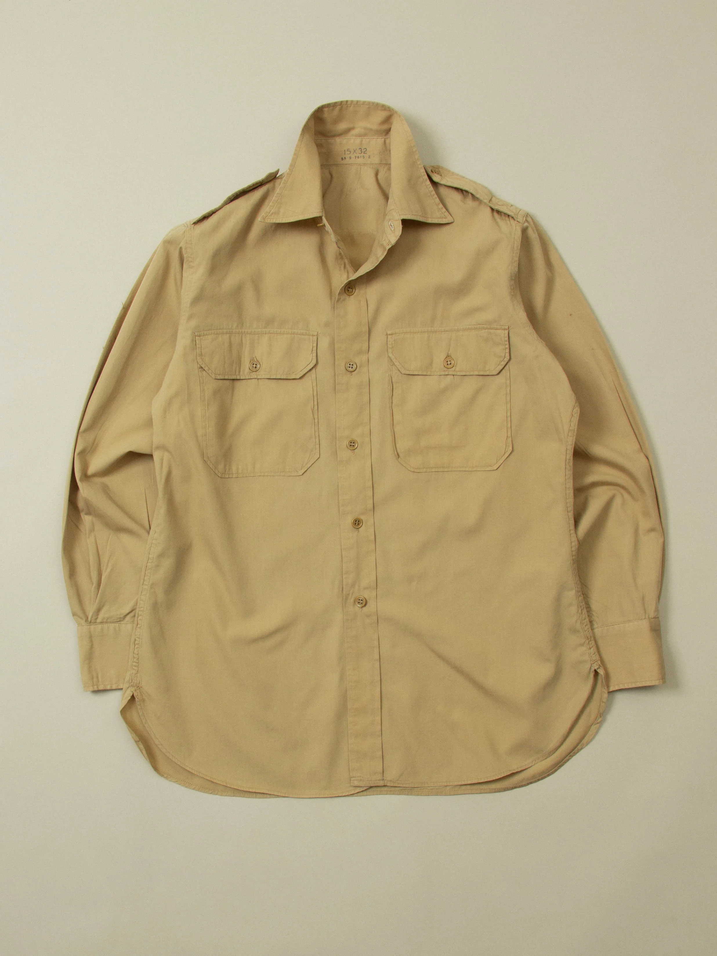 Vtg 1940s US Army Khaki Officer Shirt (S)