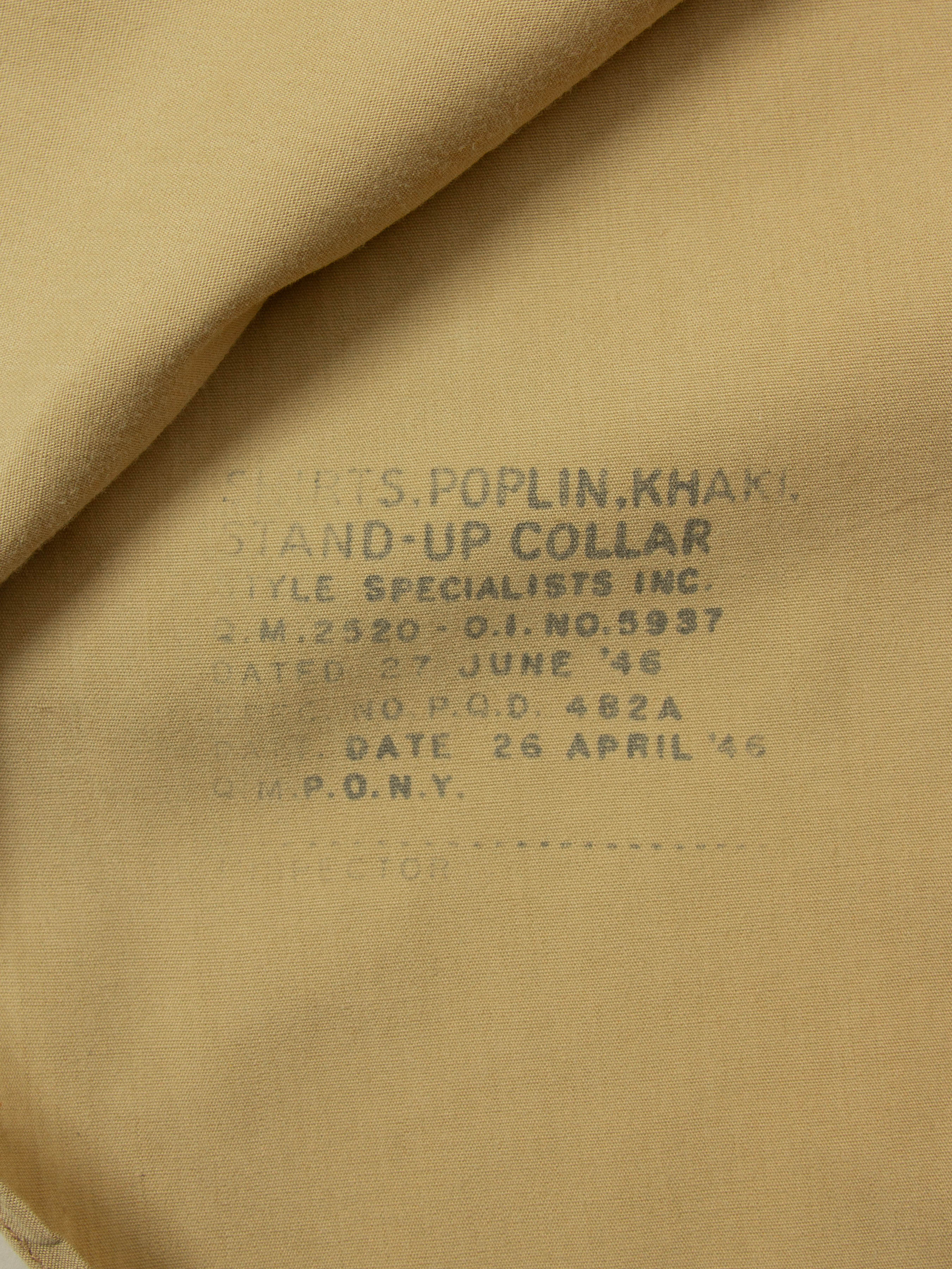 Vtg 1940s US Army Khaki Officer Shirt (S) - Image 4