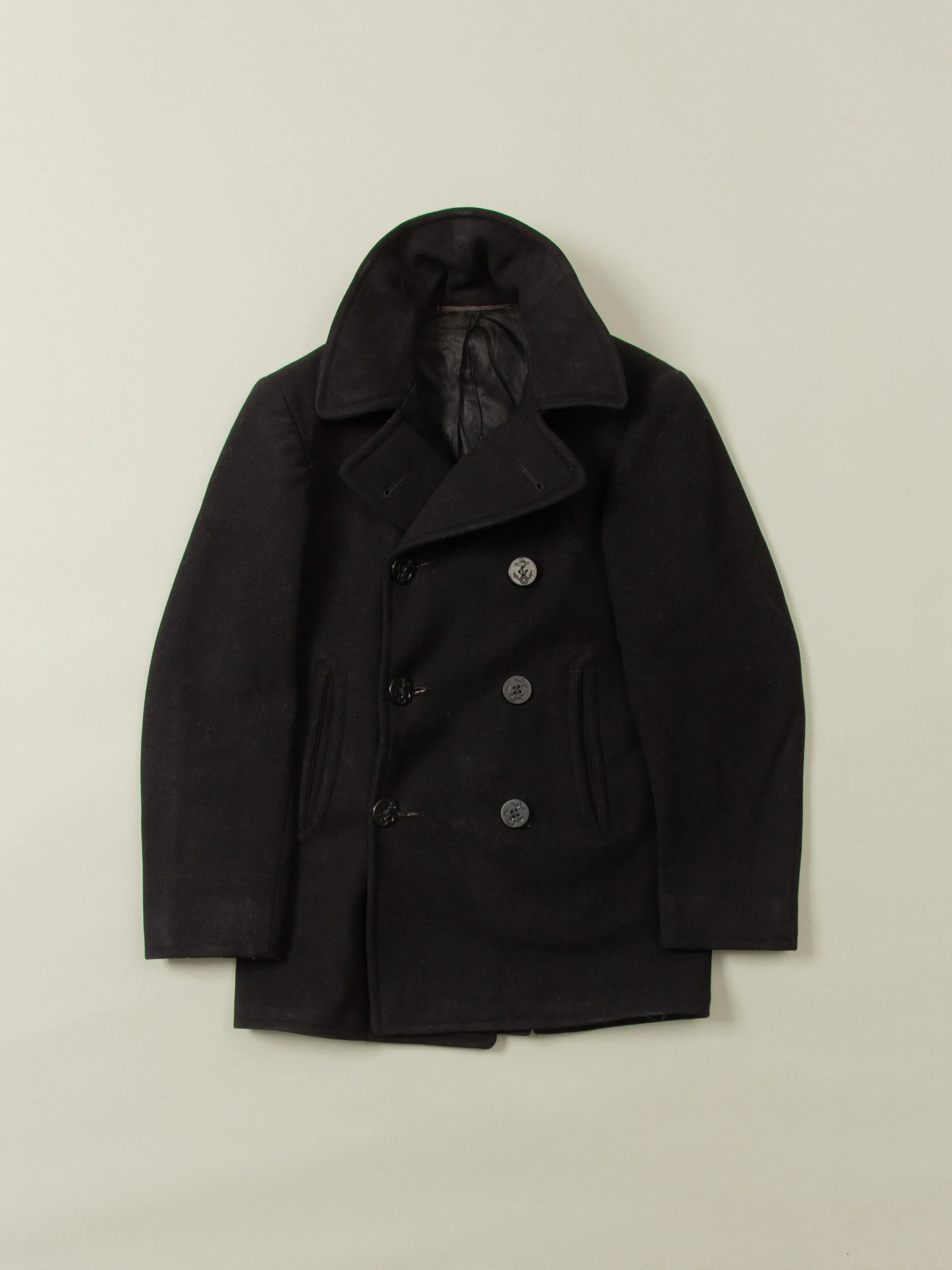 Vtg 1940s WWII US Navy Wool Peacoat - Made in USA (S)