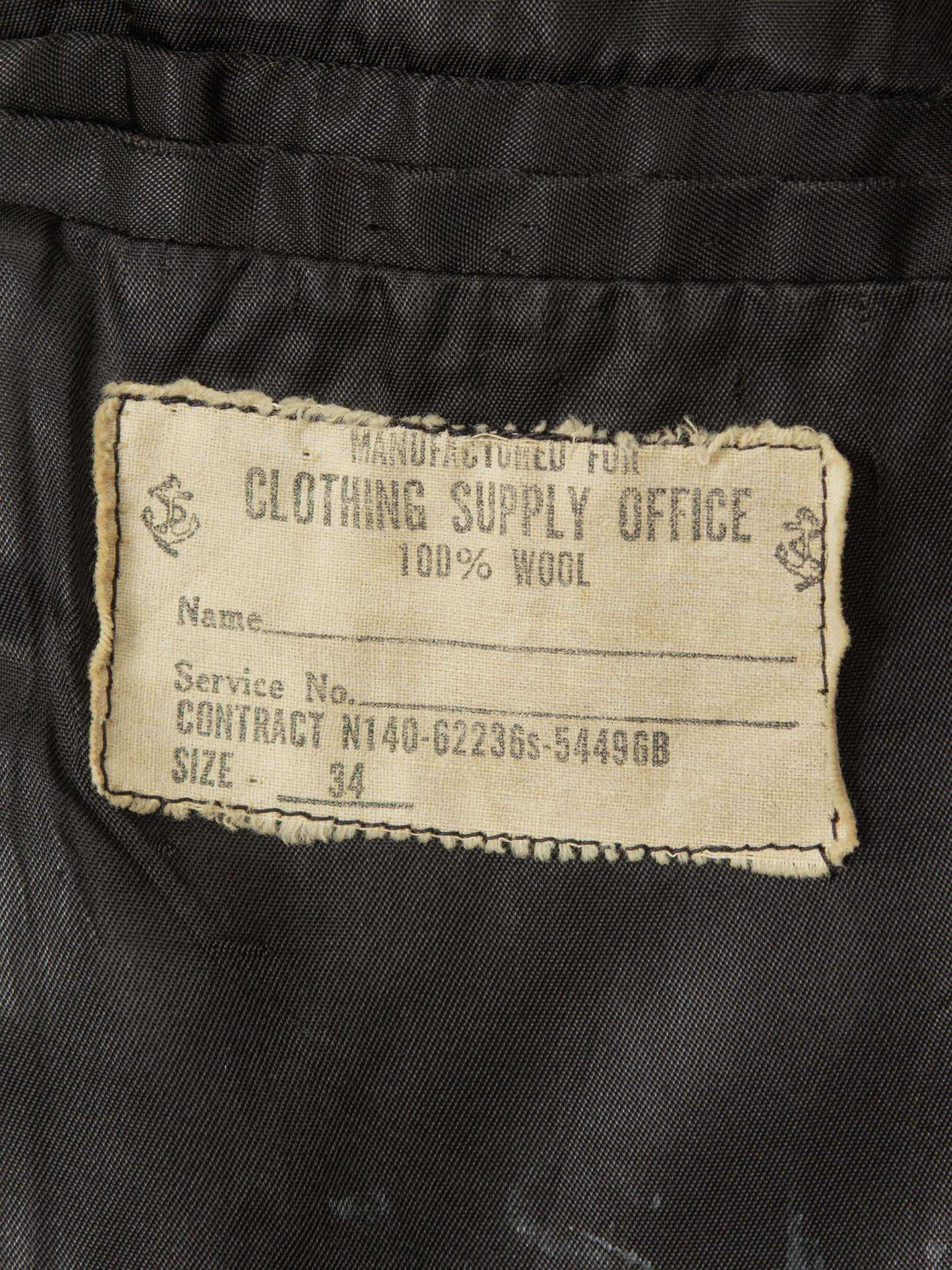 Vtg 1940s WWII US Navy Wool Peacoat - Made in USA (S) - Image 2