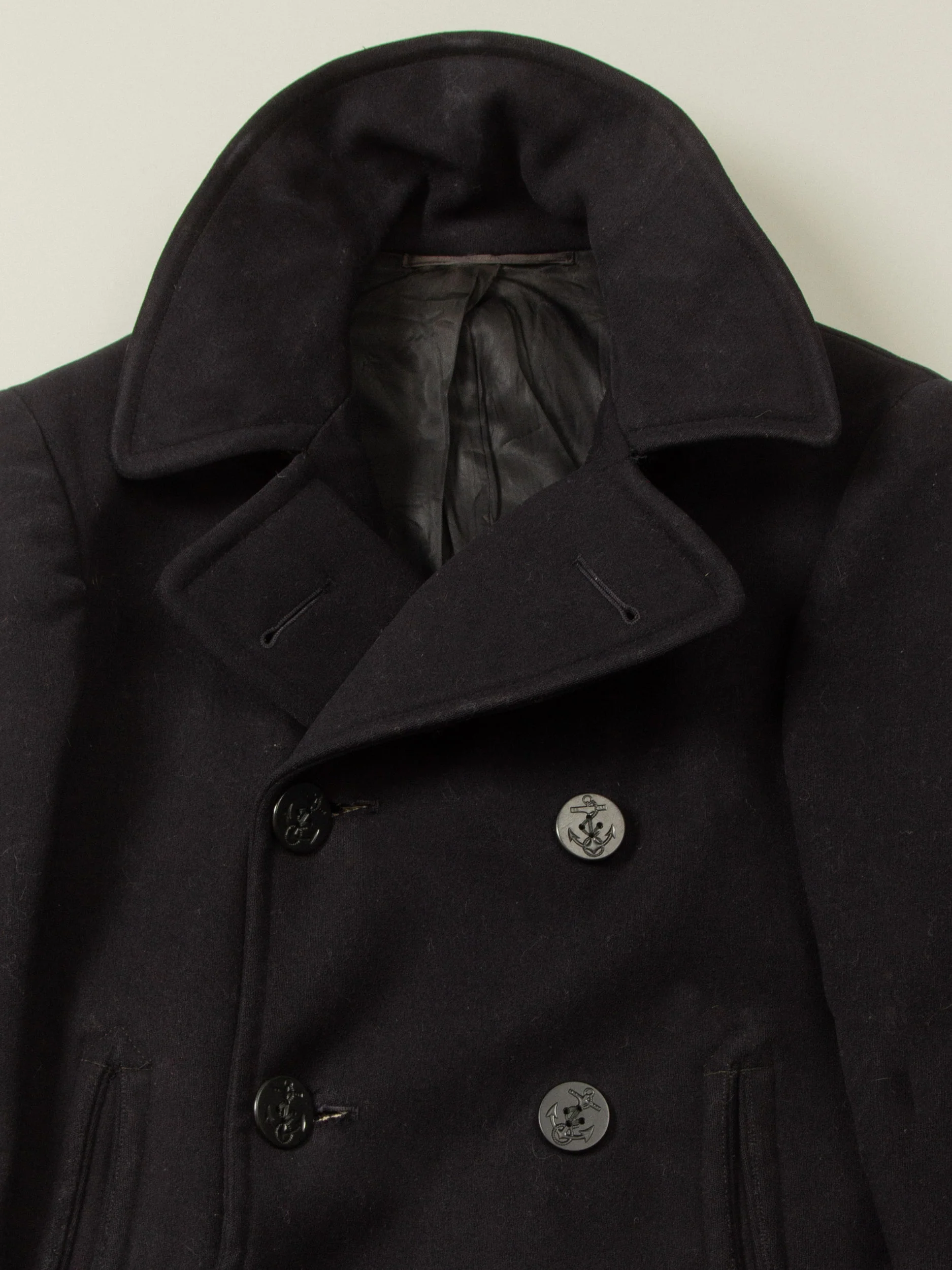 Vtg 1940s WWII US Navy Wool Peacoat - Made in USA (S) - Image 3