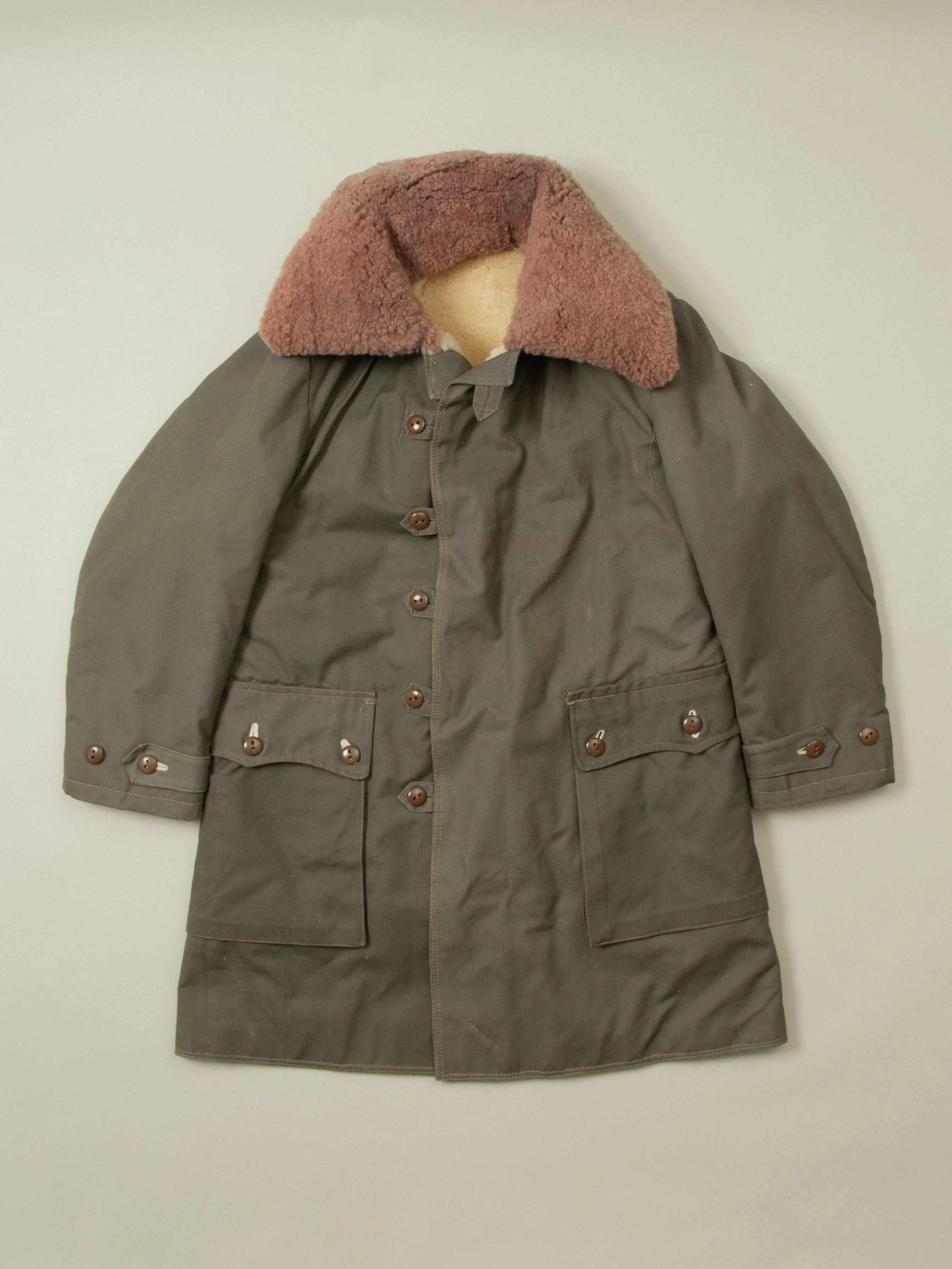 Vtg 1944 Swedish Army Extreme Cold Weather Coat (L)