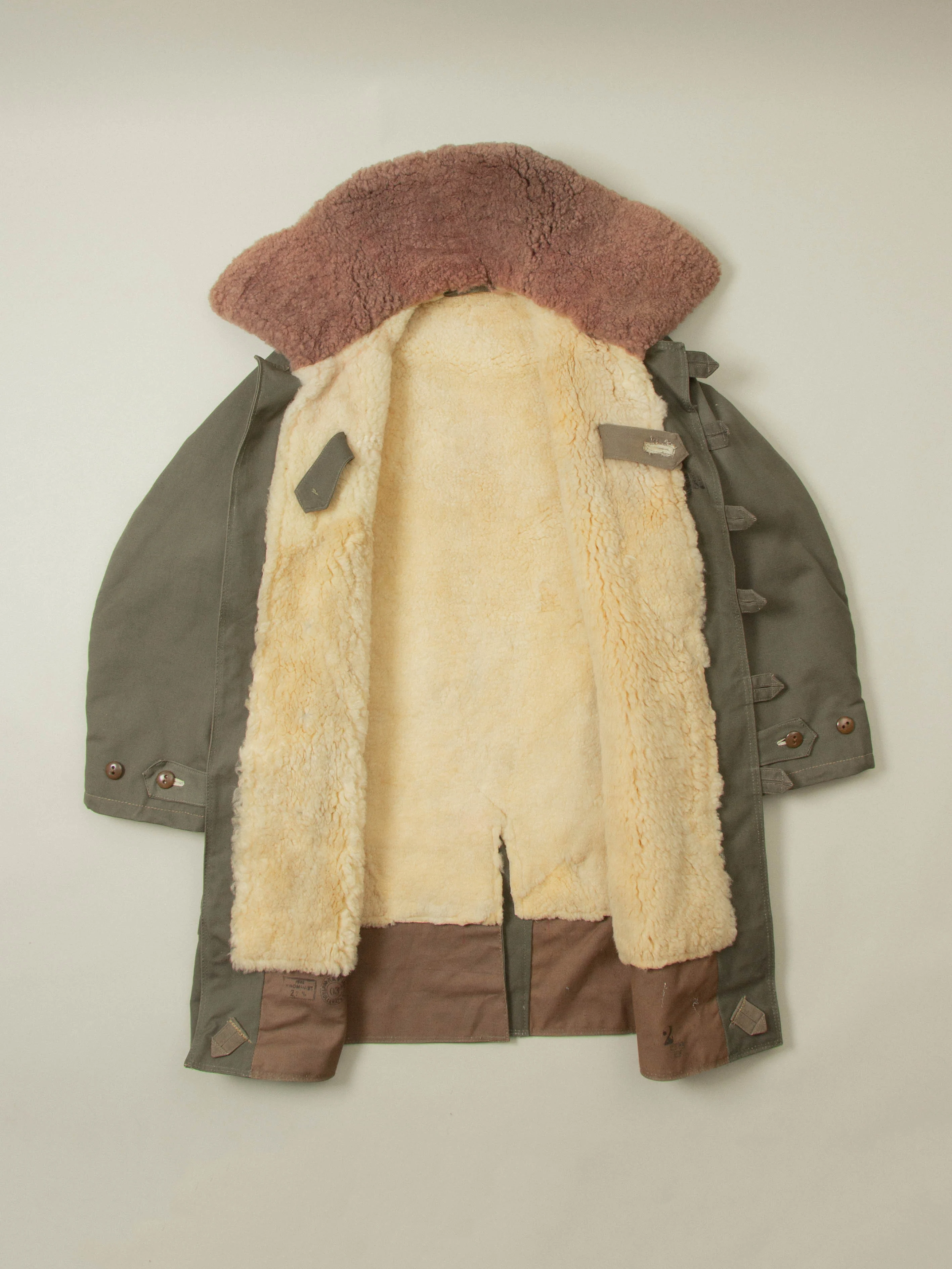 Vtg 1944 Swedish Army Extreme Cold Weather Coat (L) - Image 2
