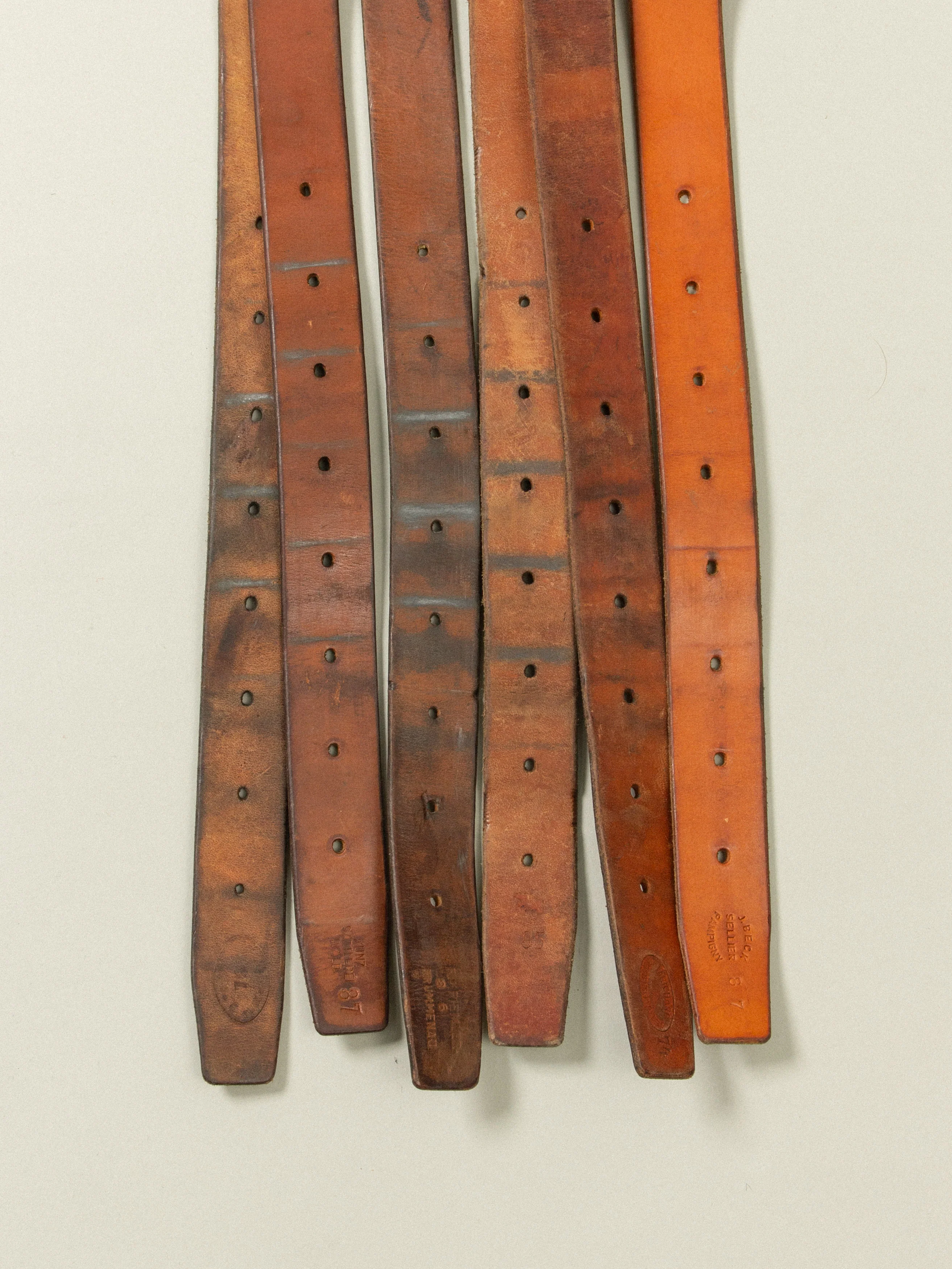 Vtg 1950s-1970s Swiss Army Leather Belt - Image 3