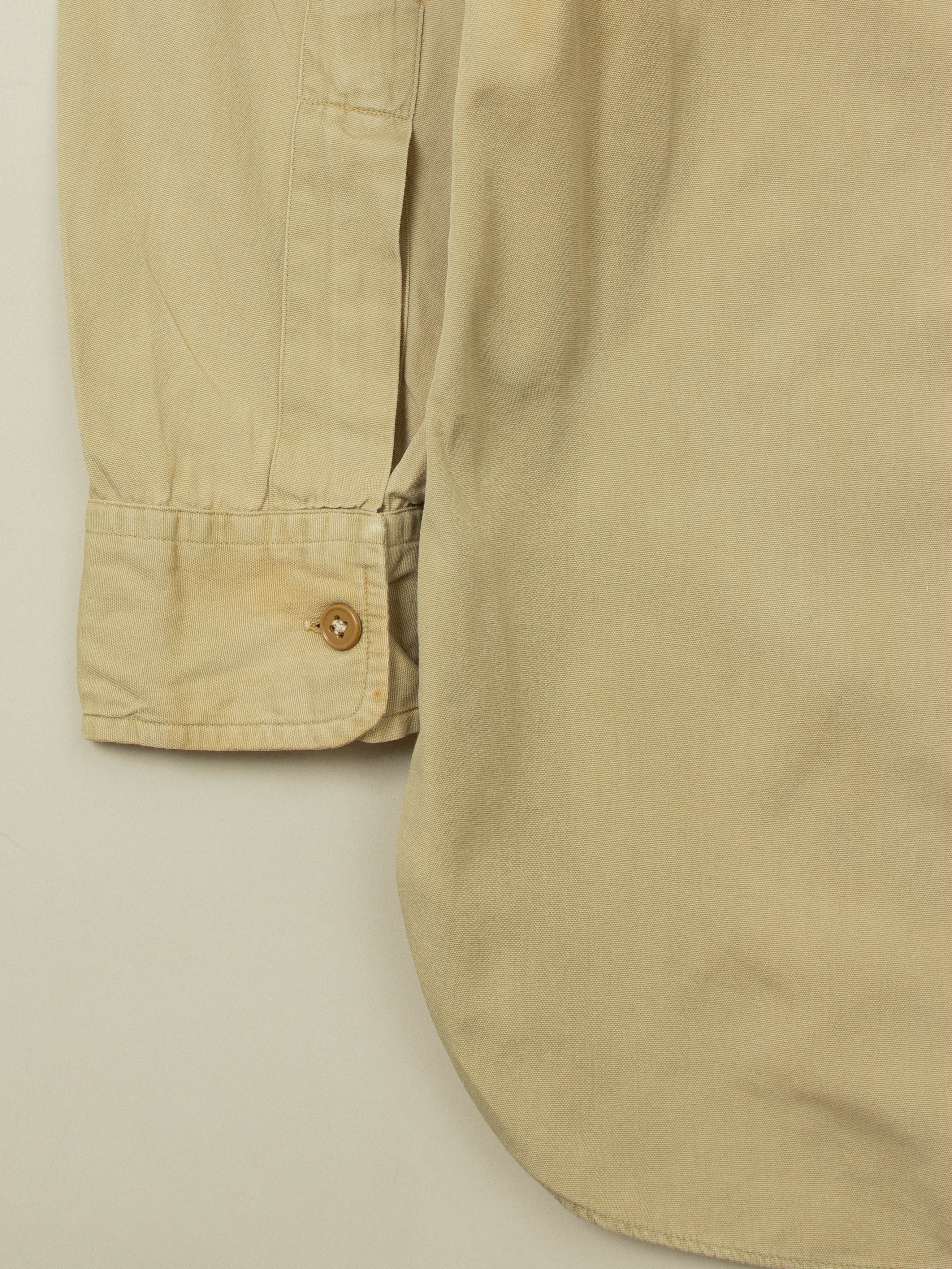 Vtg 1950s Burton's Conqueror Khaki Shirt - Made in USA (S) - Image 6