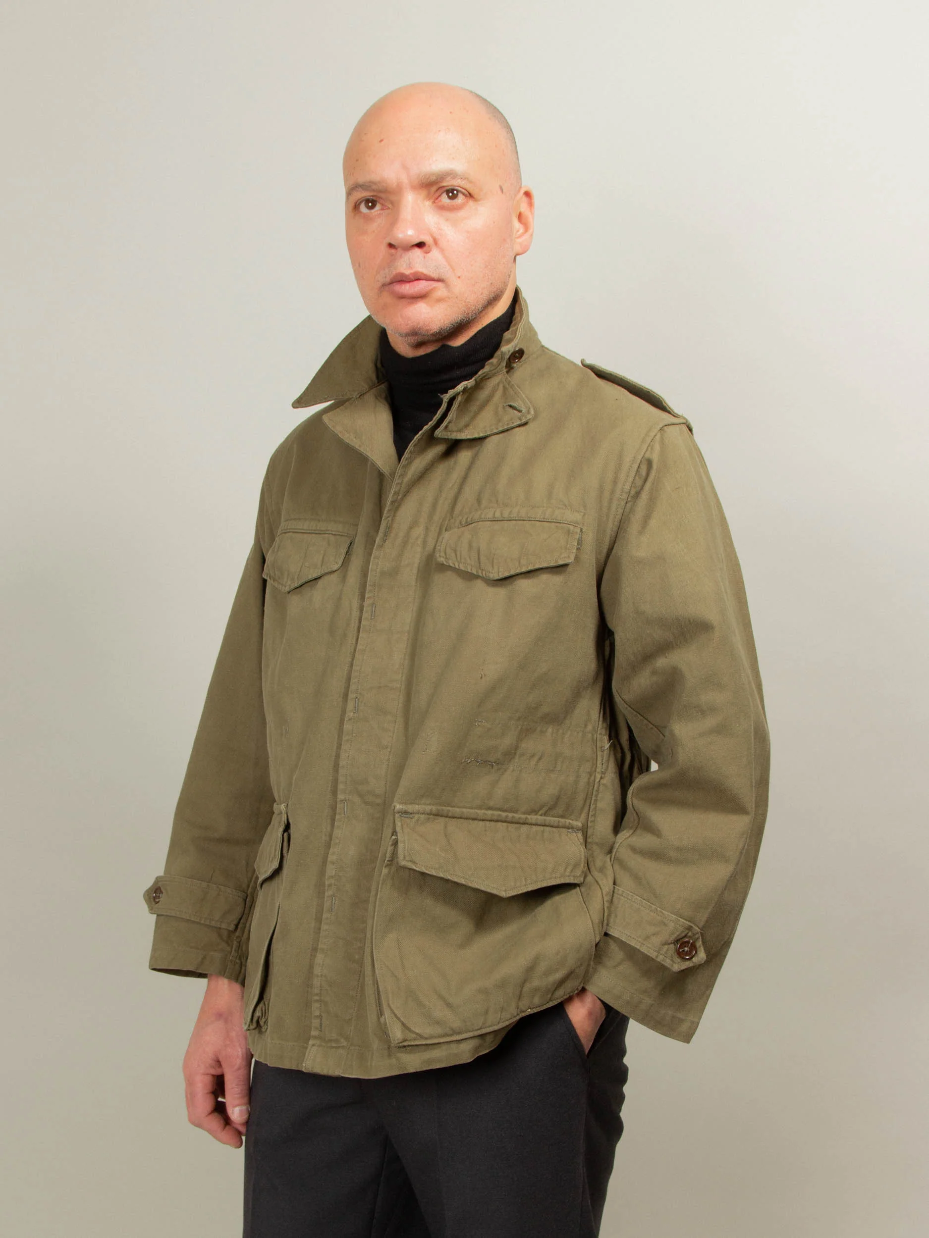 Vtg 1950s French Army M-47 Field Jacket - Image 3