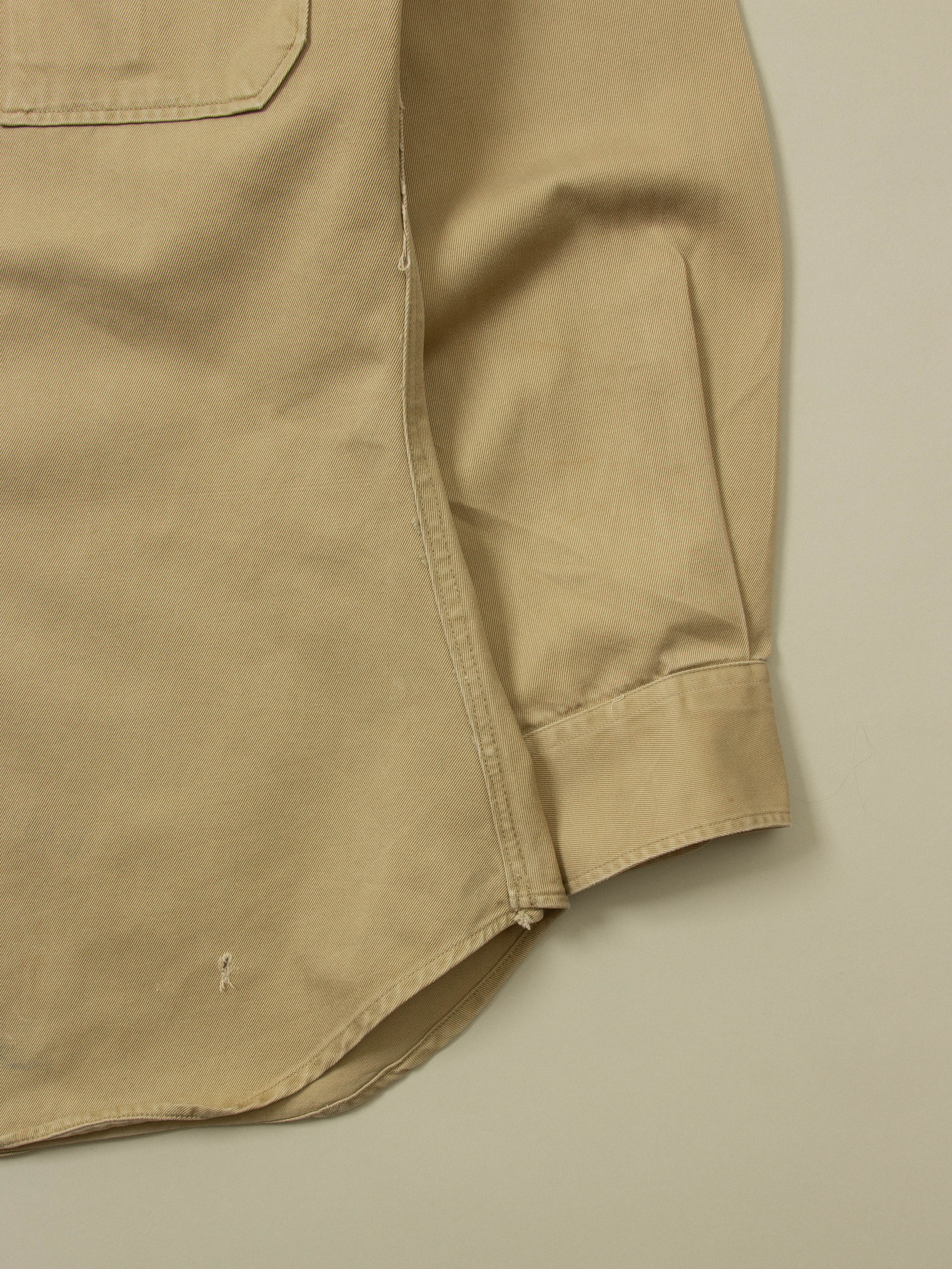 Vtg 1950s US Army Khaki Shirt (S) - Image 6