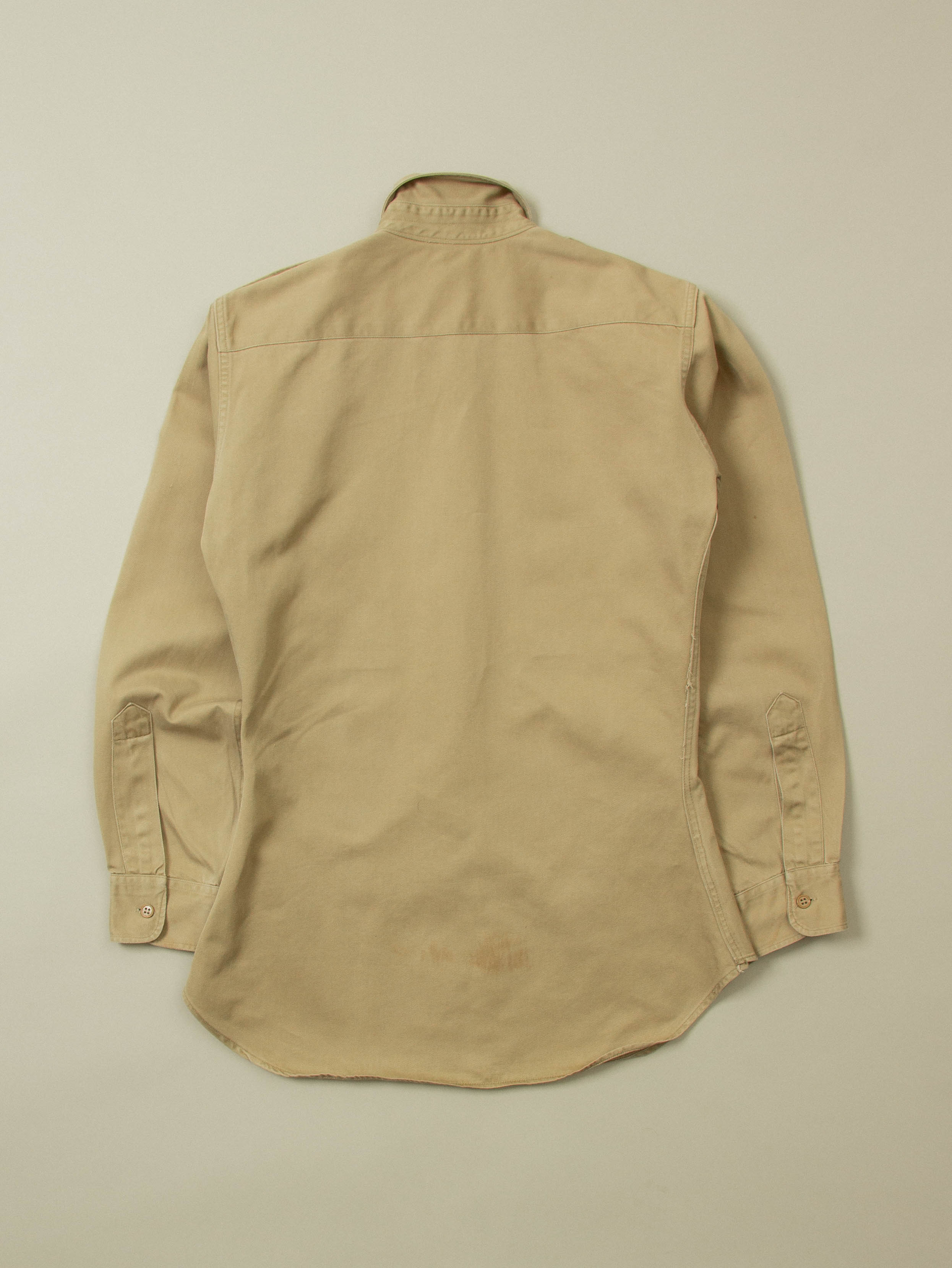 Vtg 1950s US Army Khaki Shirt (S) - Image 7
