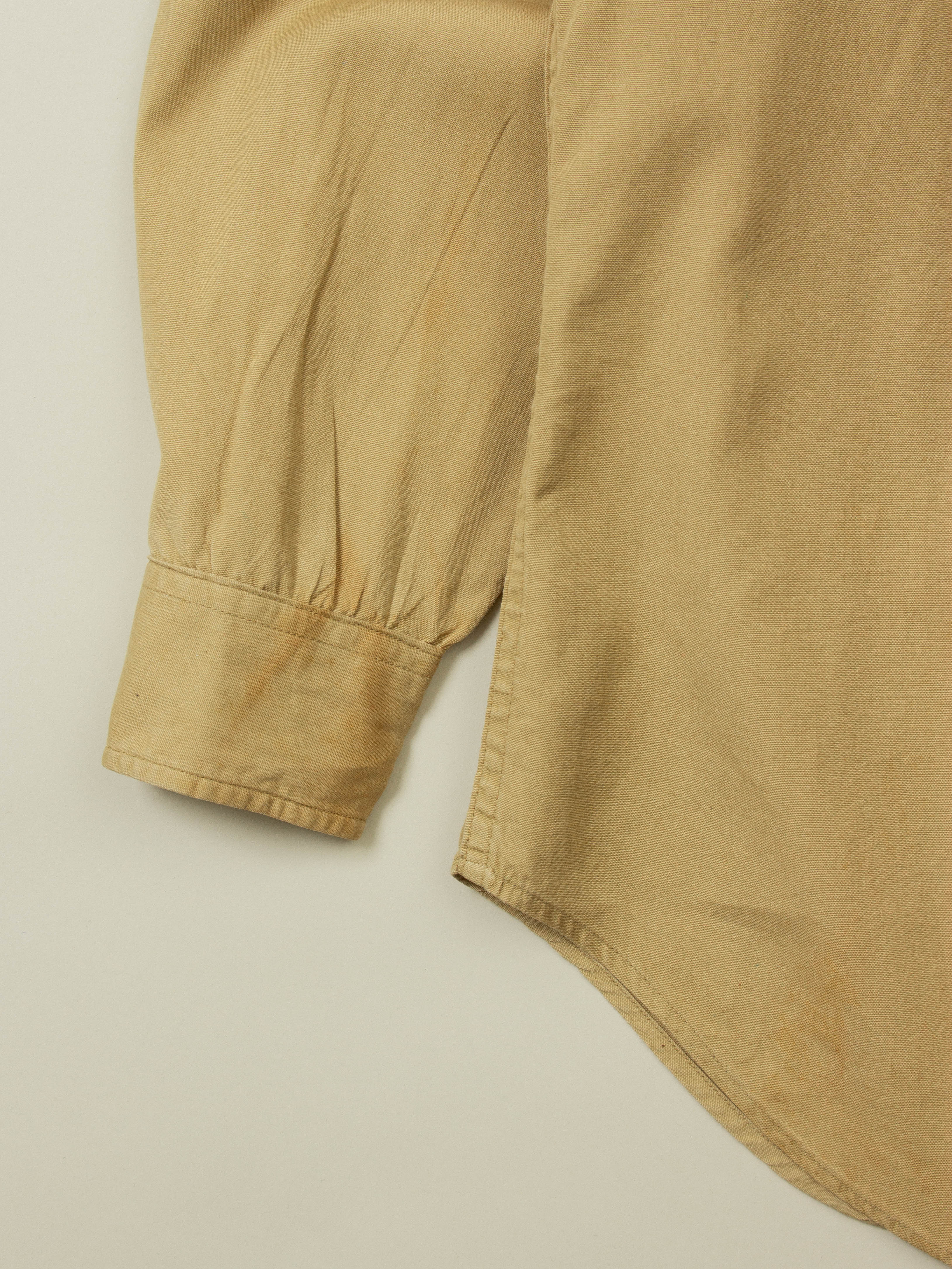 Vtg 1950s US Army Khaki Shirt (S/M) - Image 4