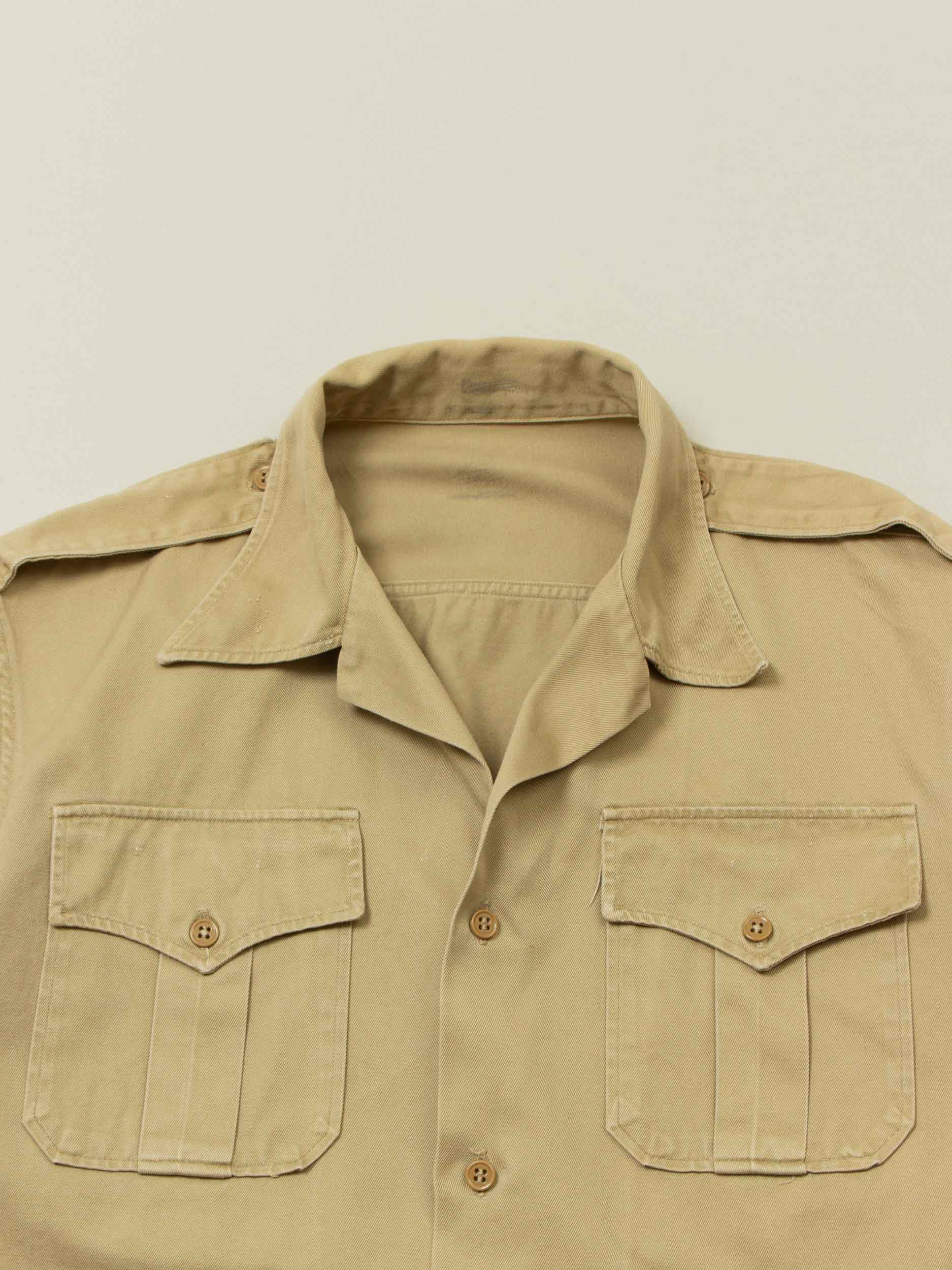 Vtg 1950s US Army Short-Sleeve Officer Shirt (L) - Image 2