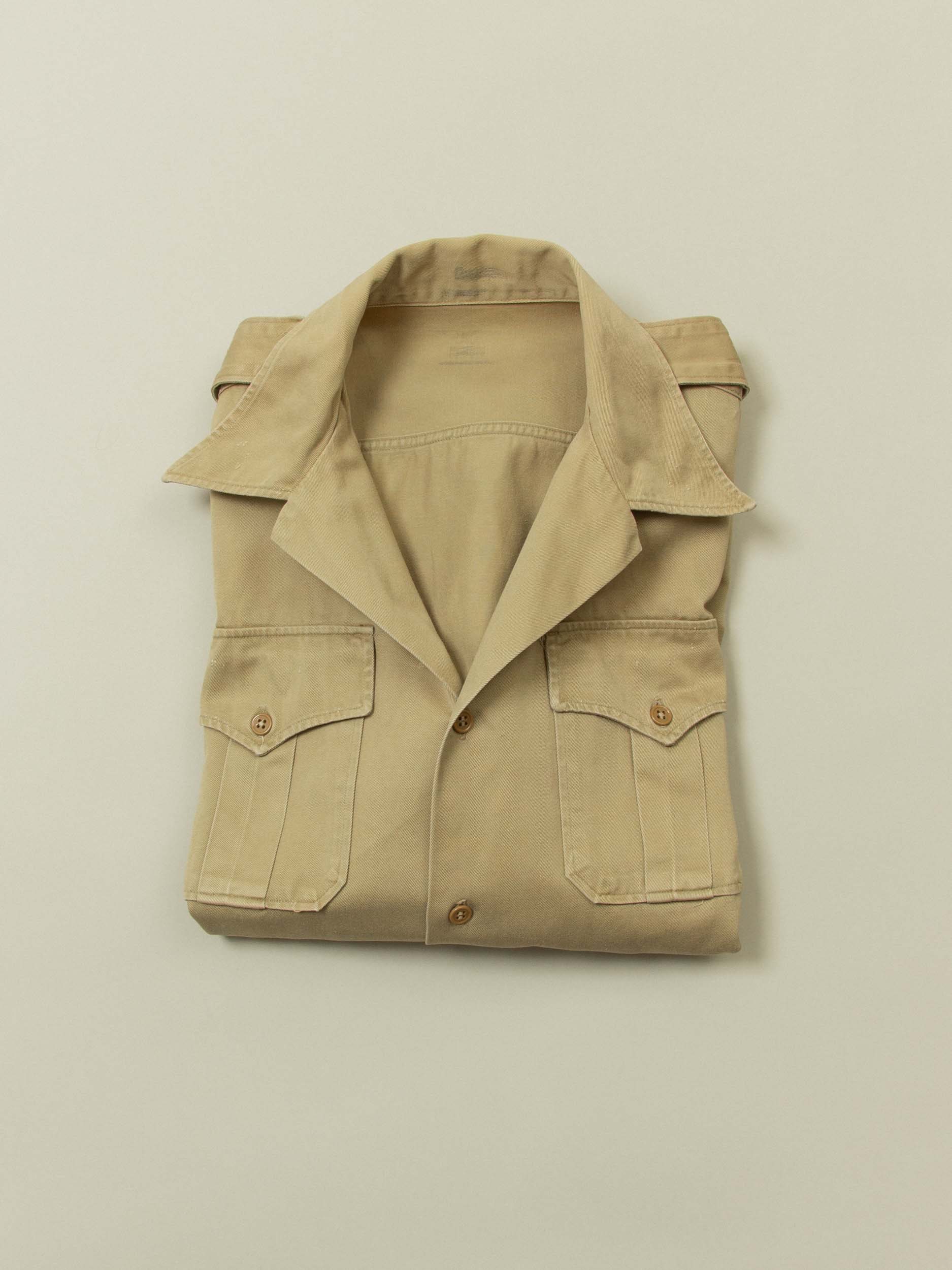 Vtg 1950s US Army Short-Sleeve Officer Shirt (L) - Image 4