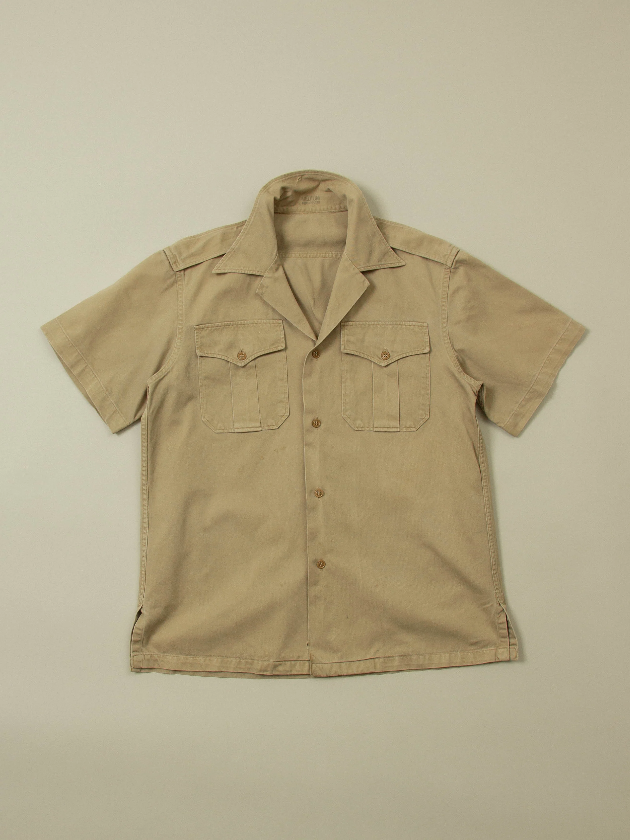 Vtg 1950s US Army Short Sleeve Officer Shirt (M)