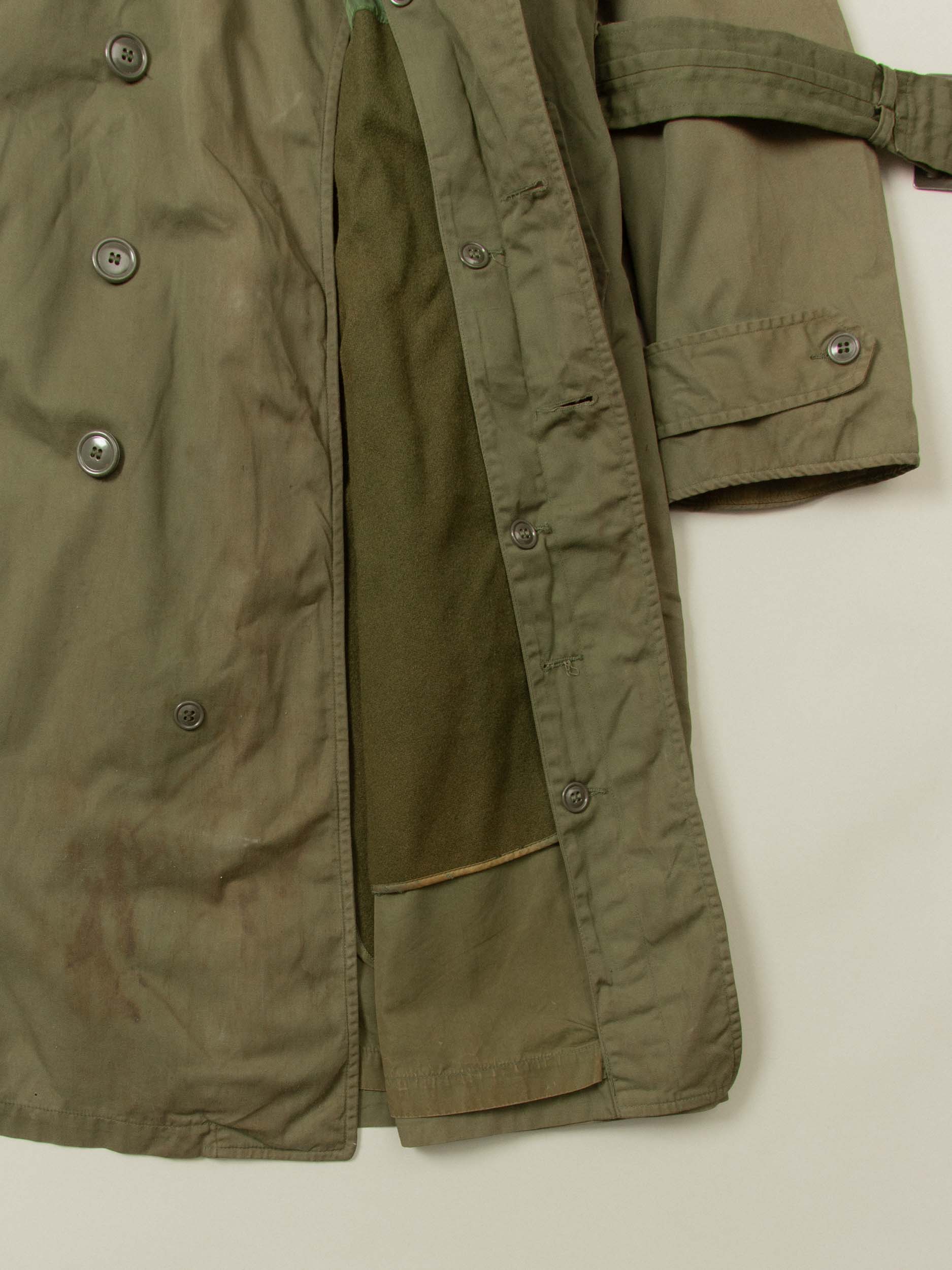 Vtg 1950s US Army Trench Coat w/ Removable Liner (S-Short) - Image 5