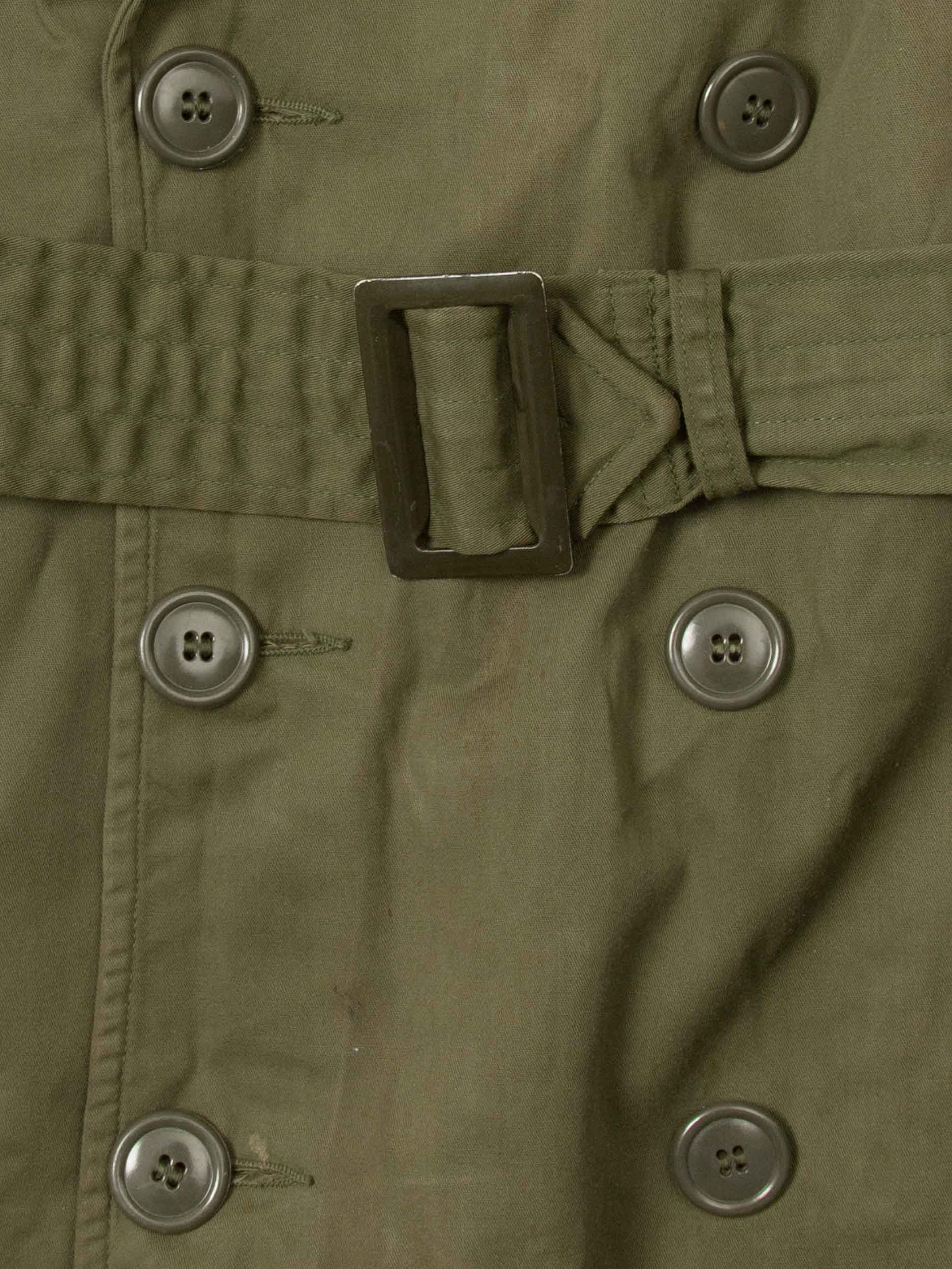 Vtg 1950s US Army Trench Coat w/ Removable Liner (S-Short) - Image 6