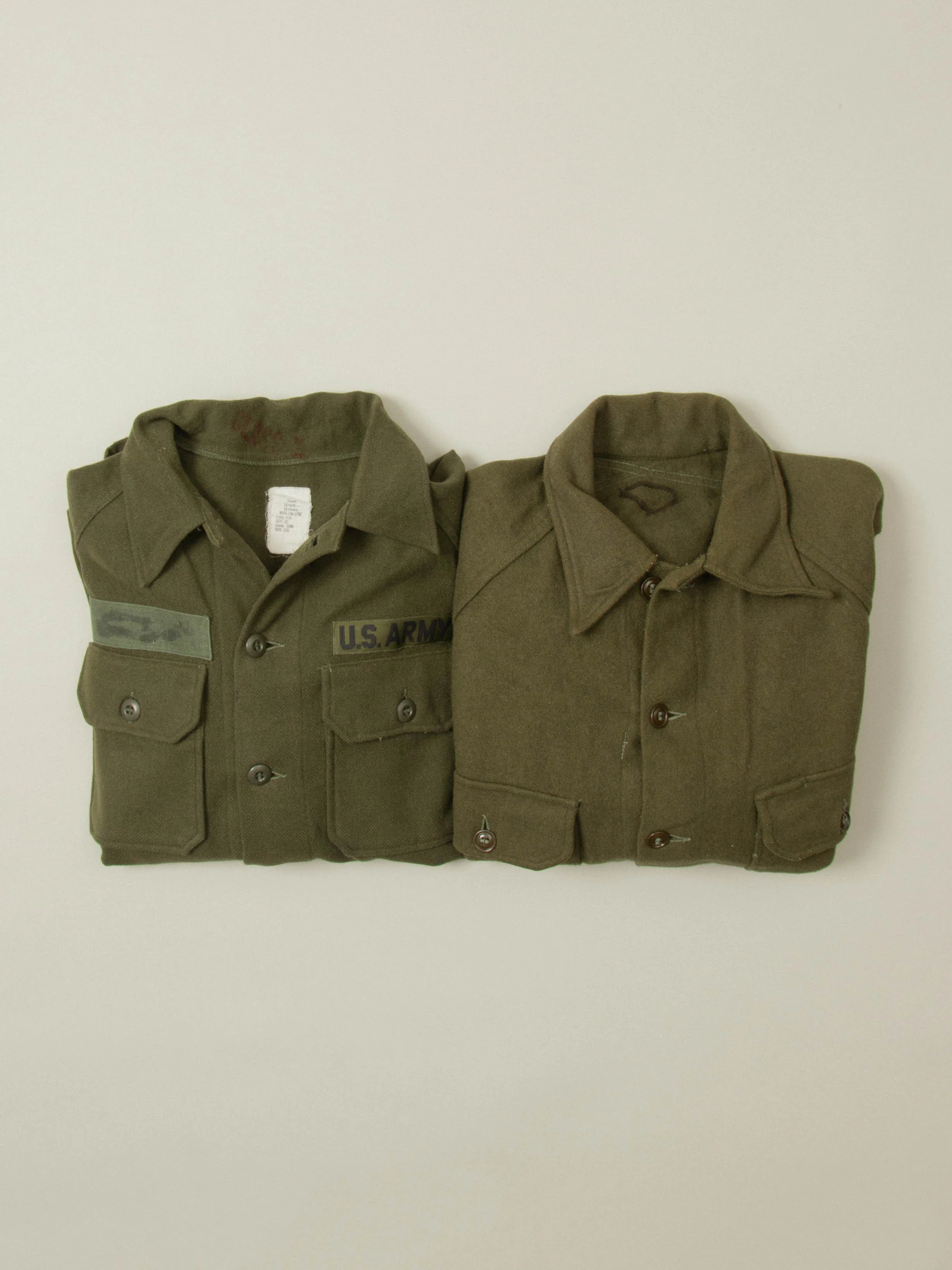 Vtg 1950s US Army Wool Shirt - Image 4