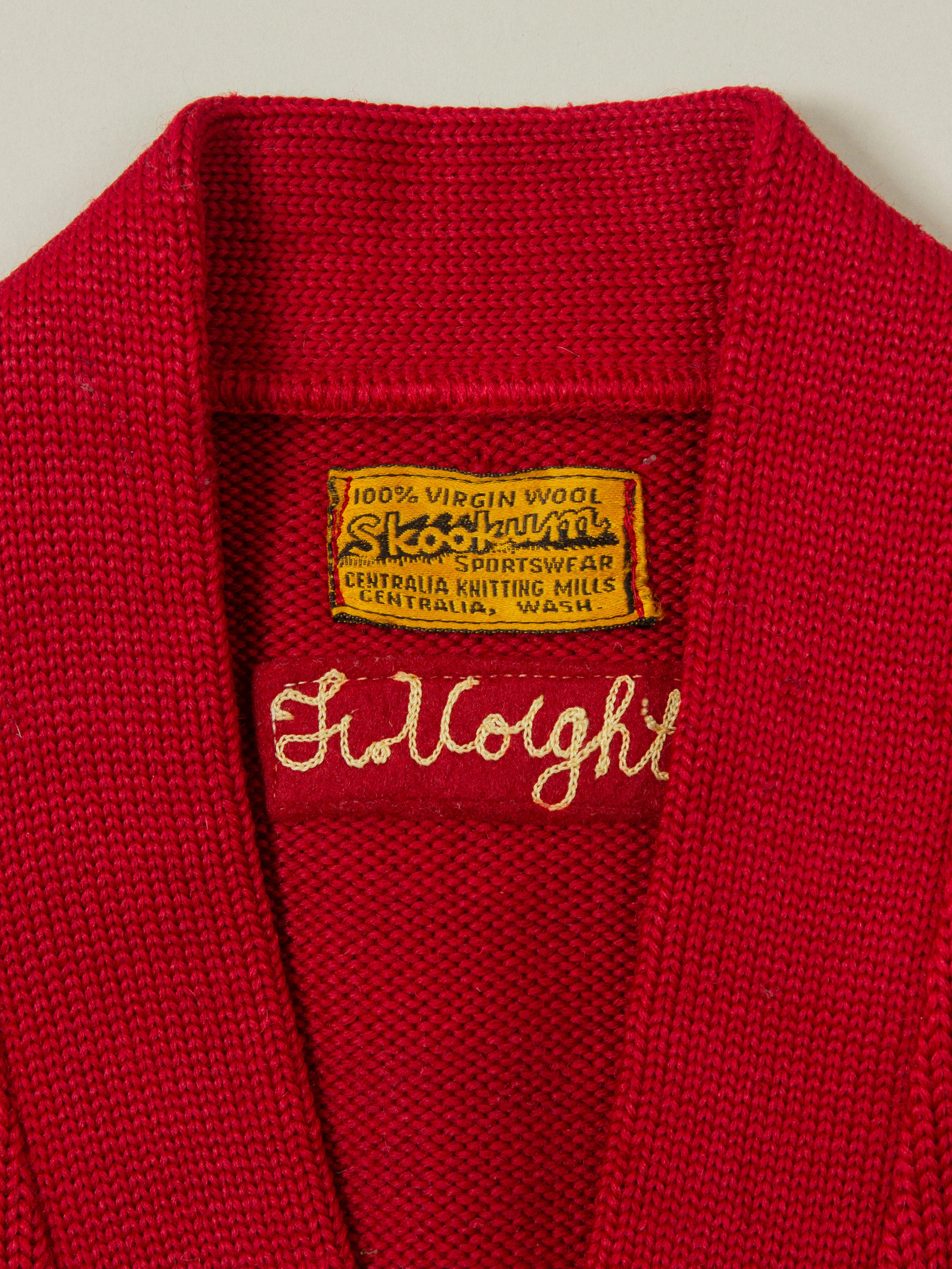 Vtg Women's 1950s Wool Letterman Cardigan - Made in USA (M) - Image 4