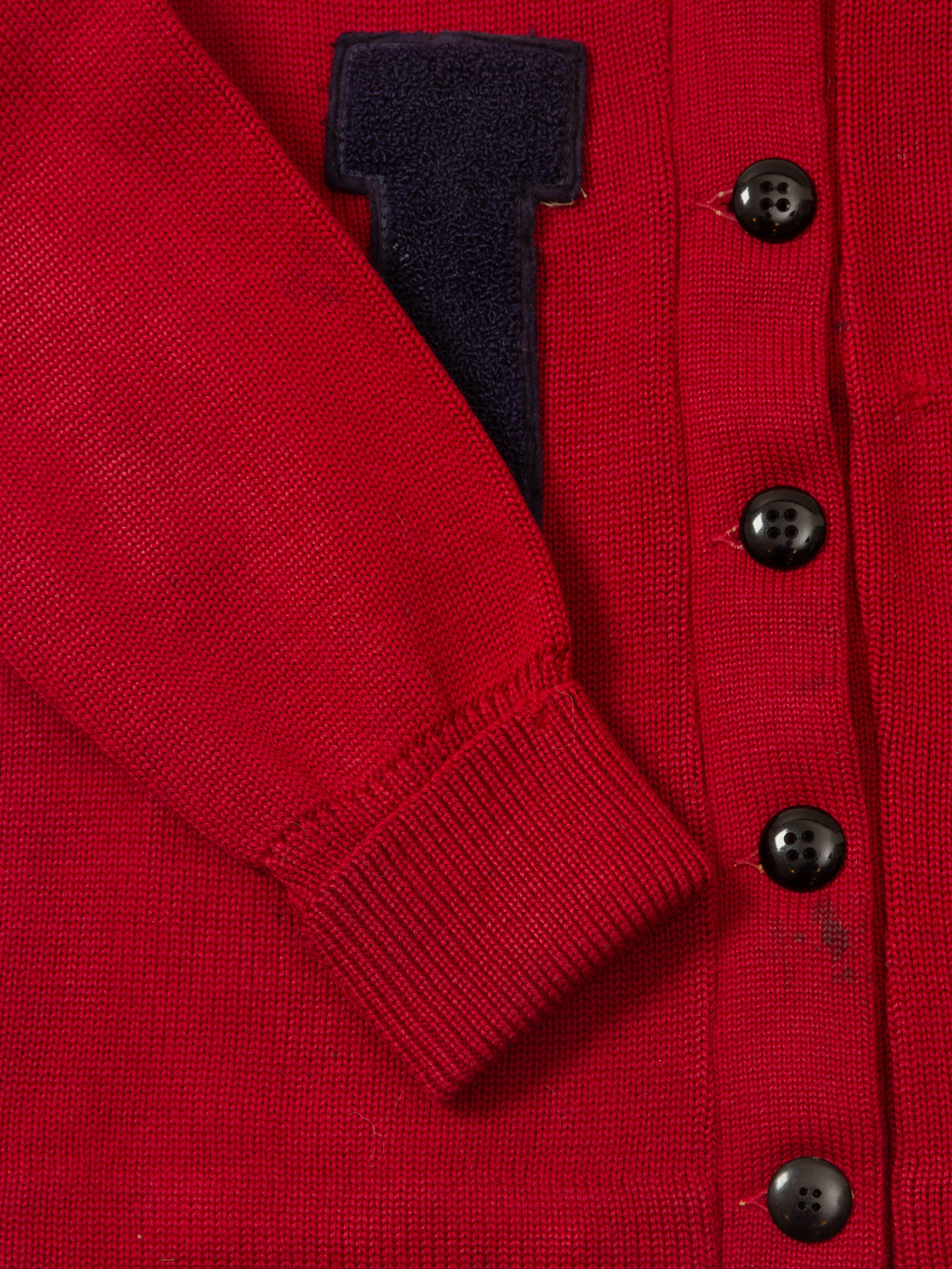 Vtg Women's 1950s Wool Letterman Cardigan - Made in USA (M) - Image 6