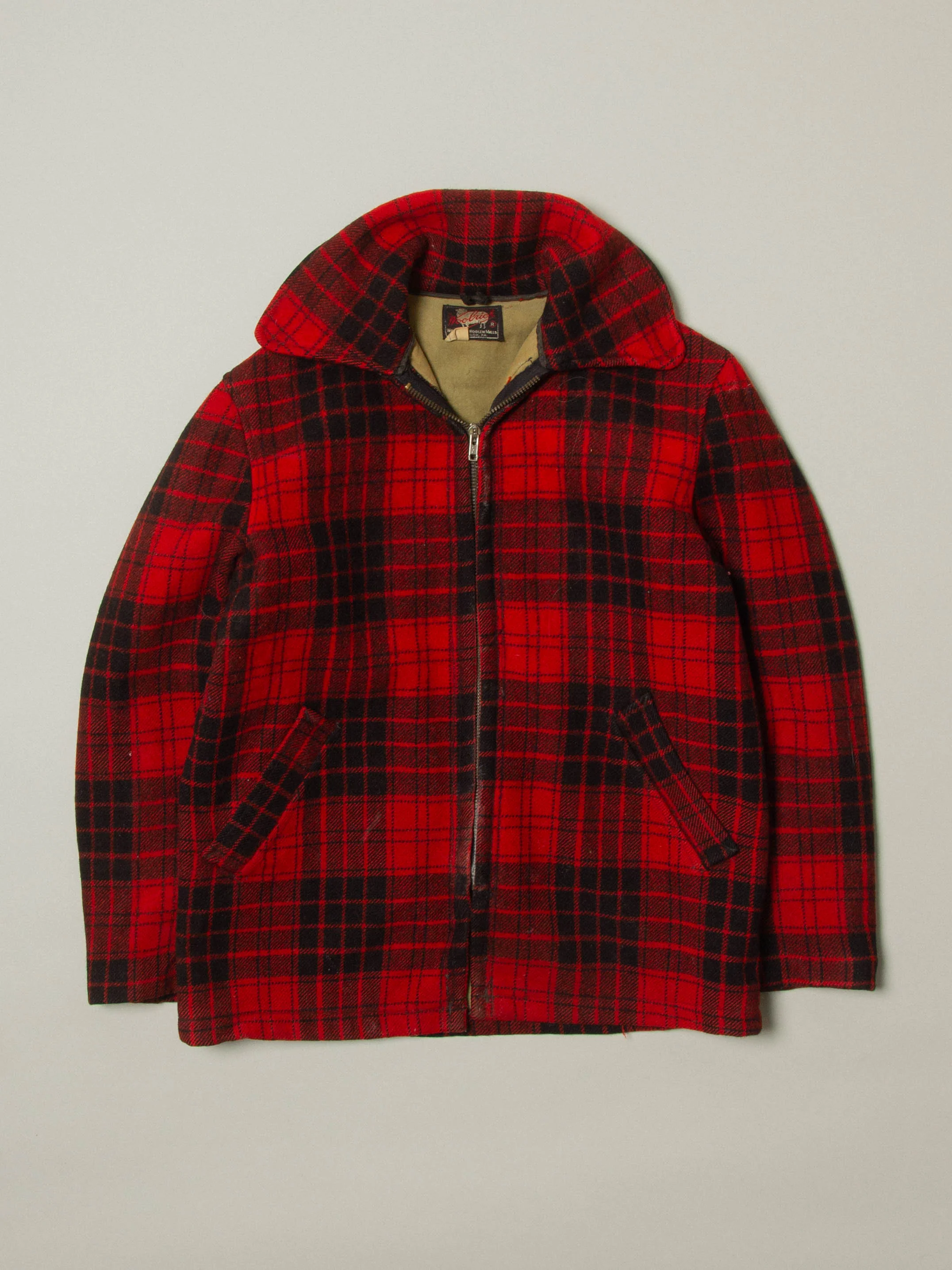 Vtg 1950s Woolrich Buffalo Plaid Hunting Jacket (XS)
