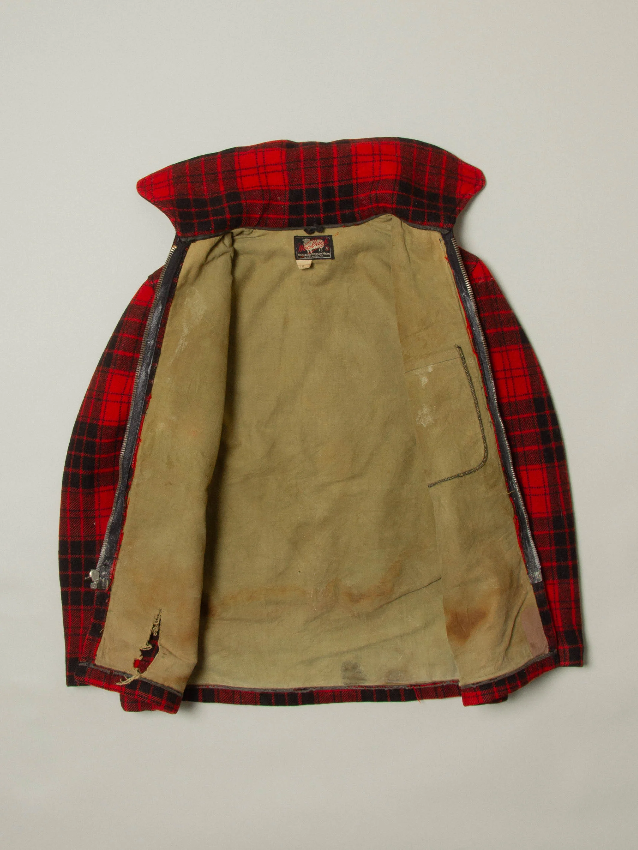 Vtg 1950s Woolrich Buffalo Plaid Hunting Jacket (XS) - Image 3