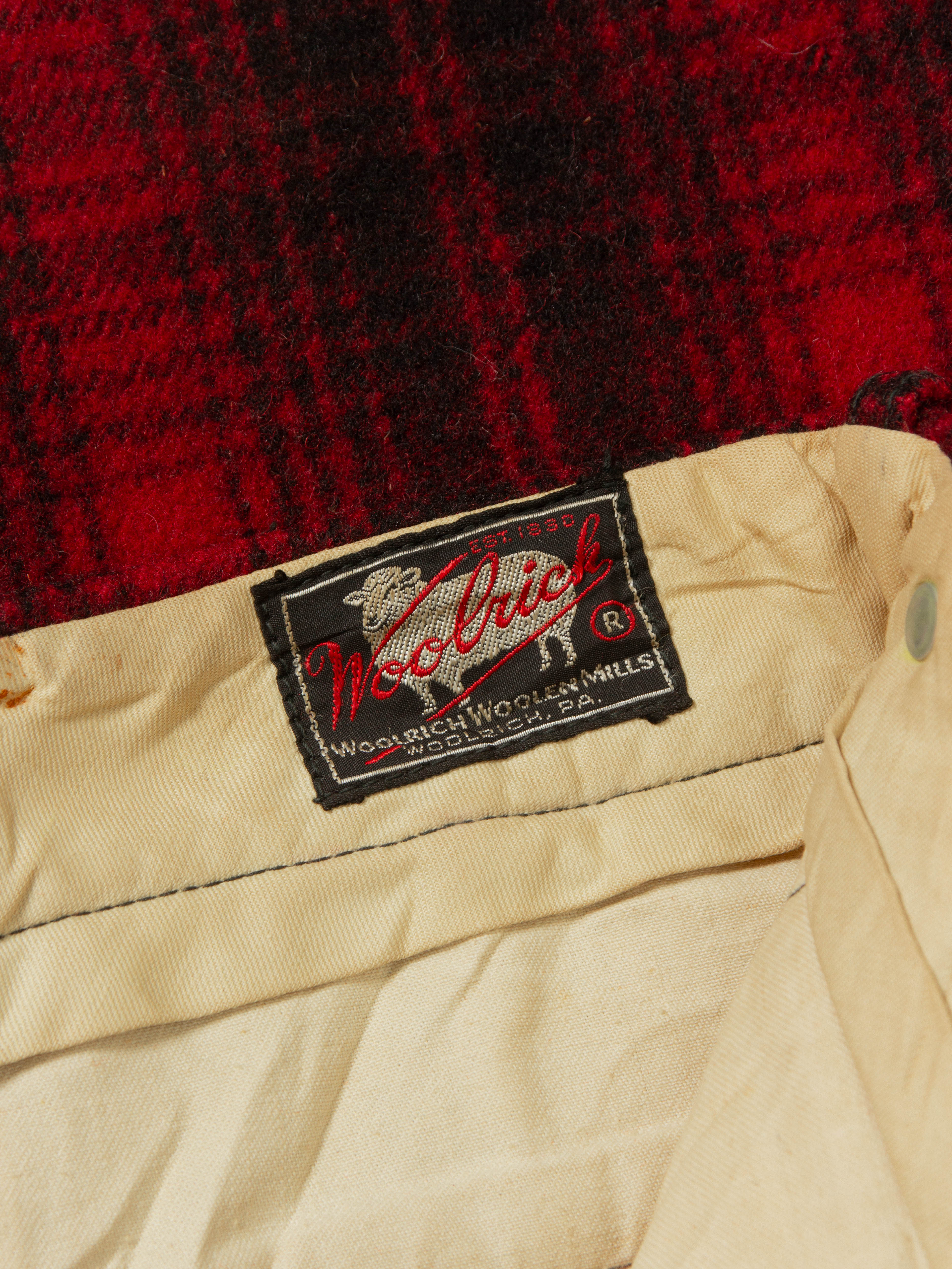 Vtg 1950s Woolrich Buffalo Plaid Wool Trousers - Made in USA (36x32) - Image 3