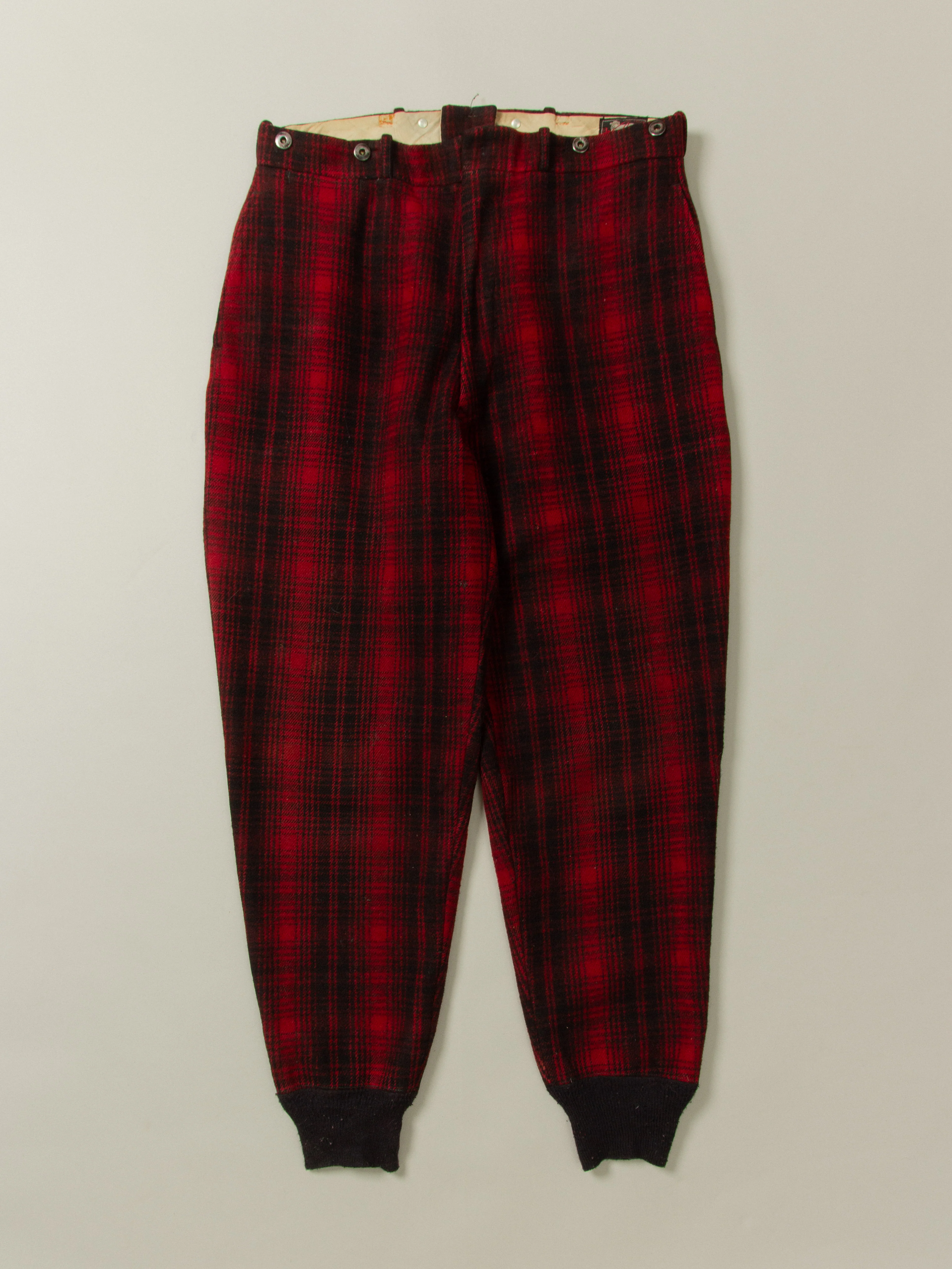 Vtg 1950s Woolrich Buffalo Plaid Wool Trousers - Made in USA (36x32) - Image 4