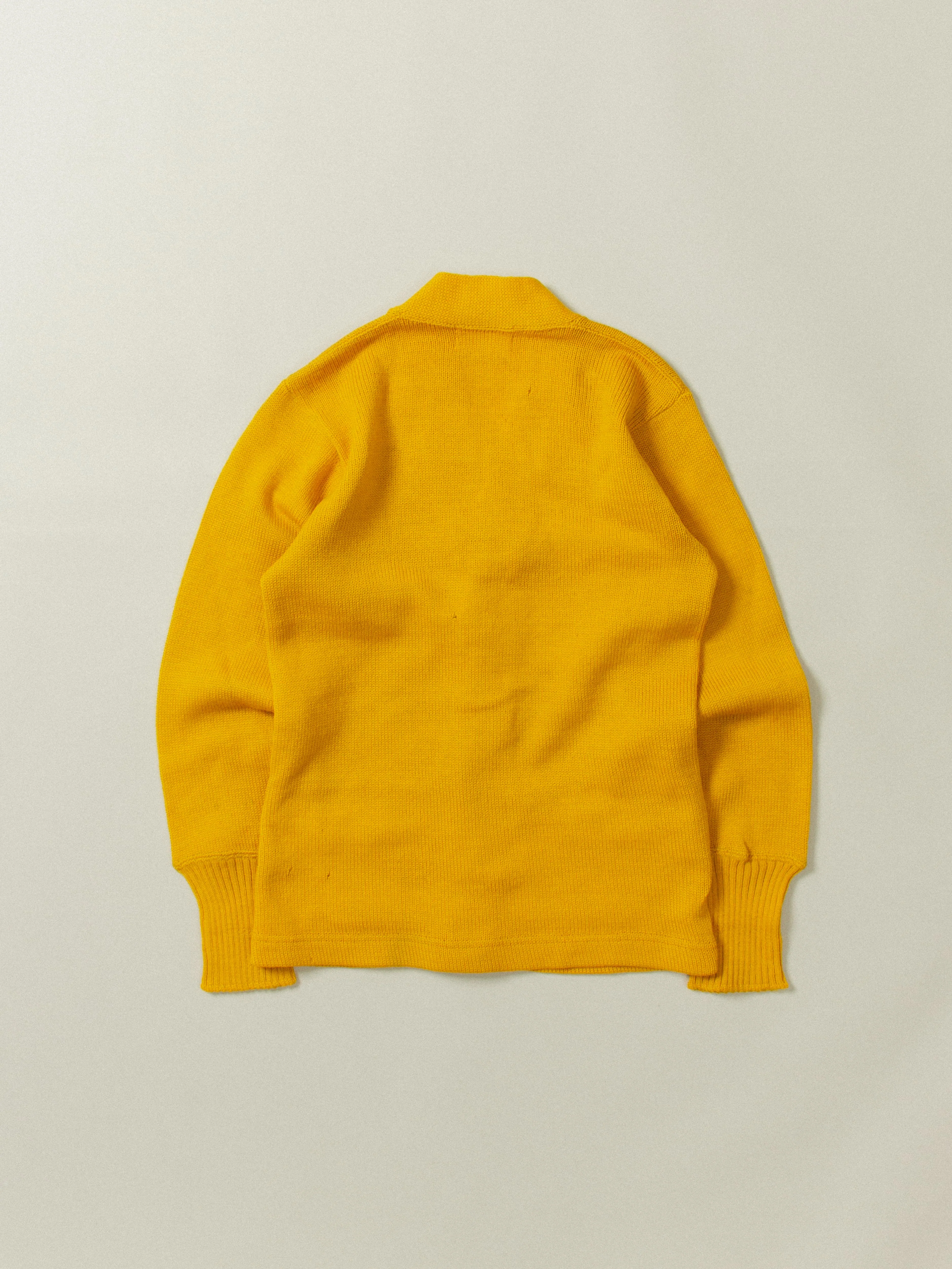 Vtg 1950s Yellow Campus Wool Cardigan (XS) - Image 5