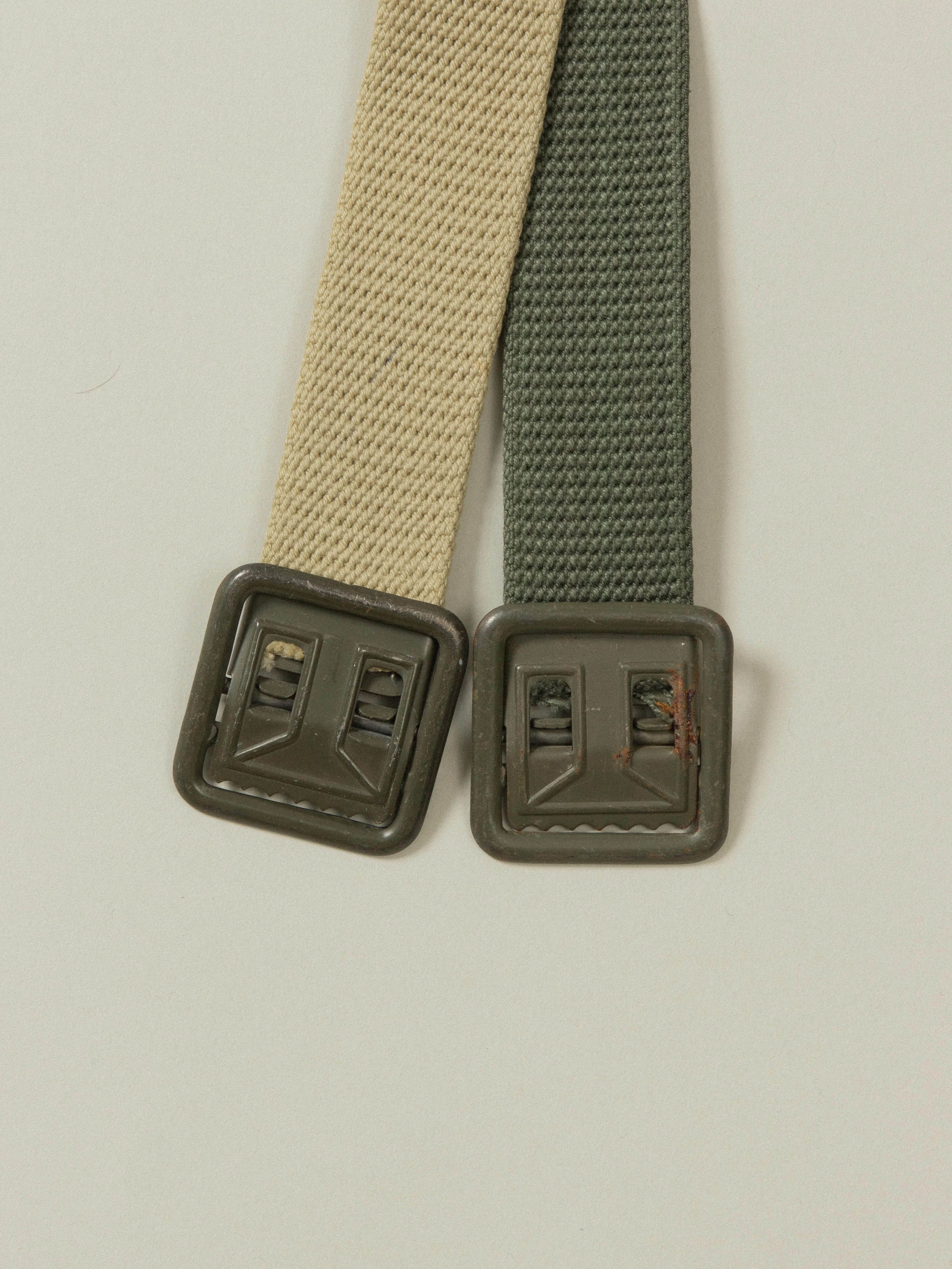 Vtg 1960s-1980s French Army Canvas Belts - Image 2