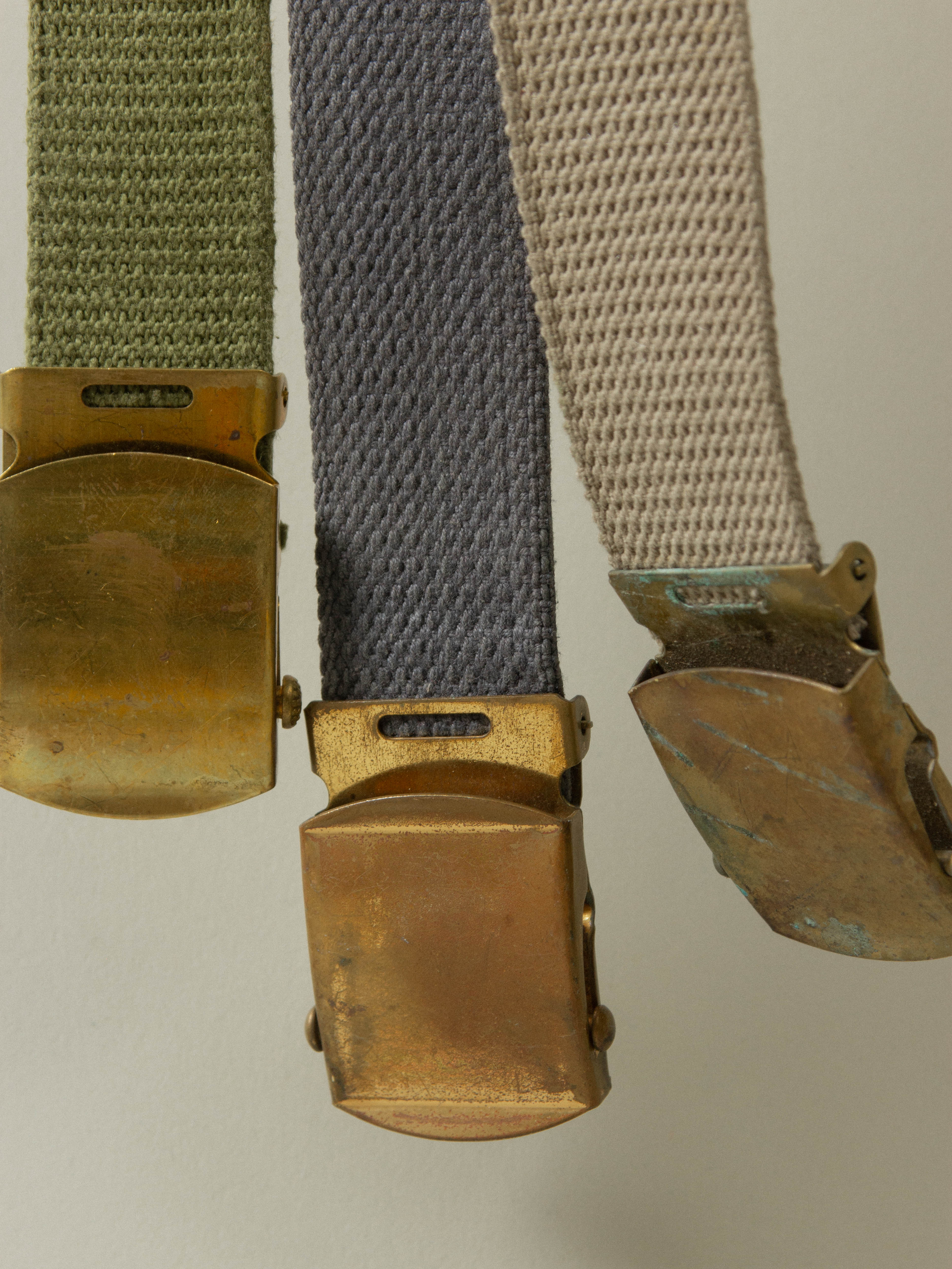 Vtg 1960s-1980s Military Canvas Belts - Image 2