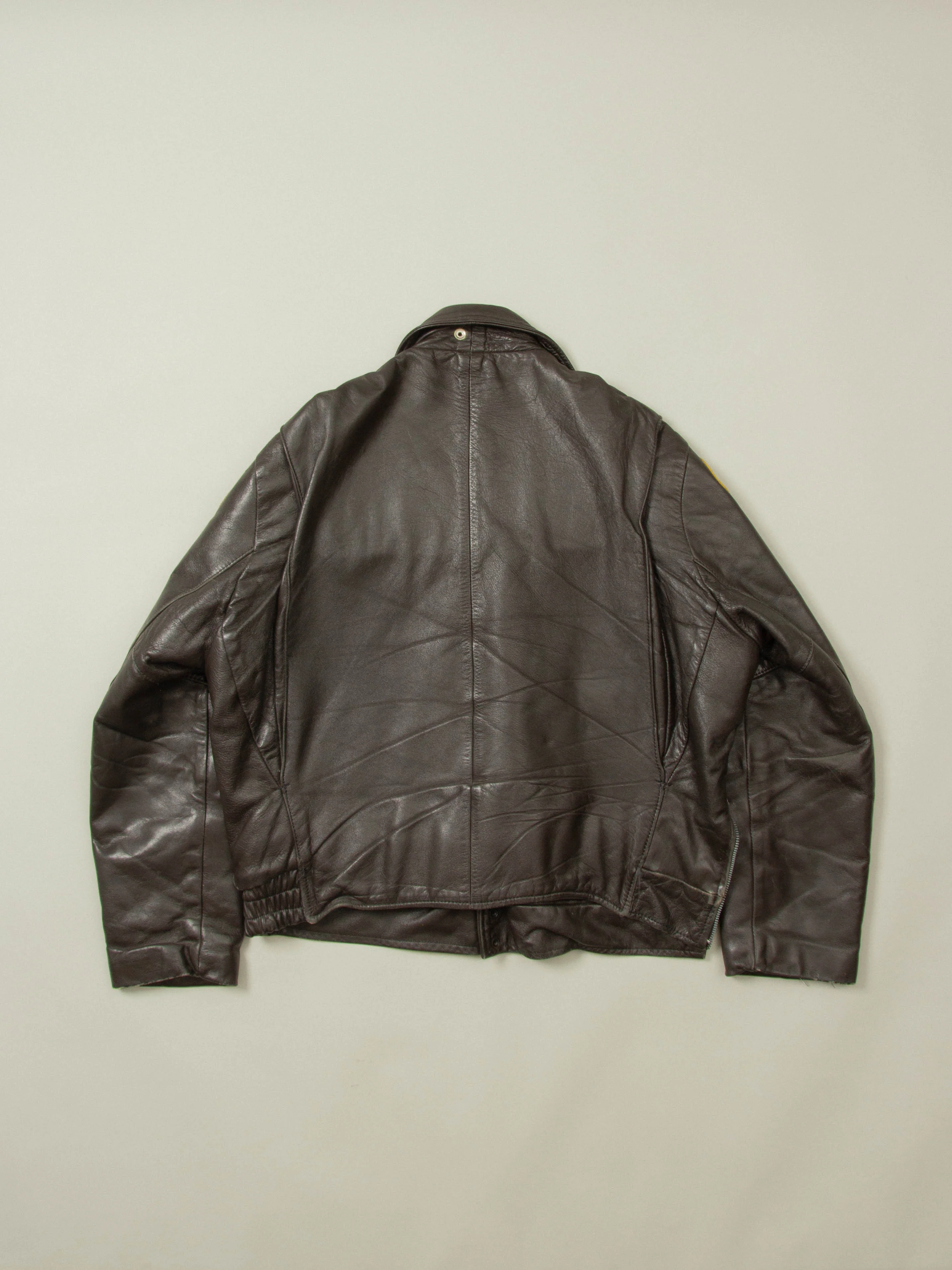 Vtg 1960s Bridgeview Illinois Police Leather Jacket - Made in USA (L) - Image 6