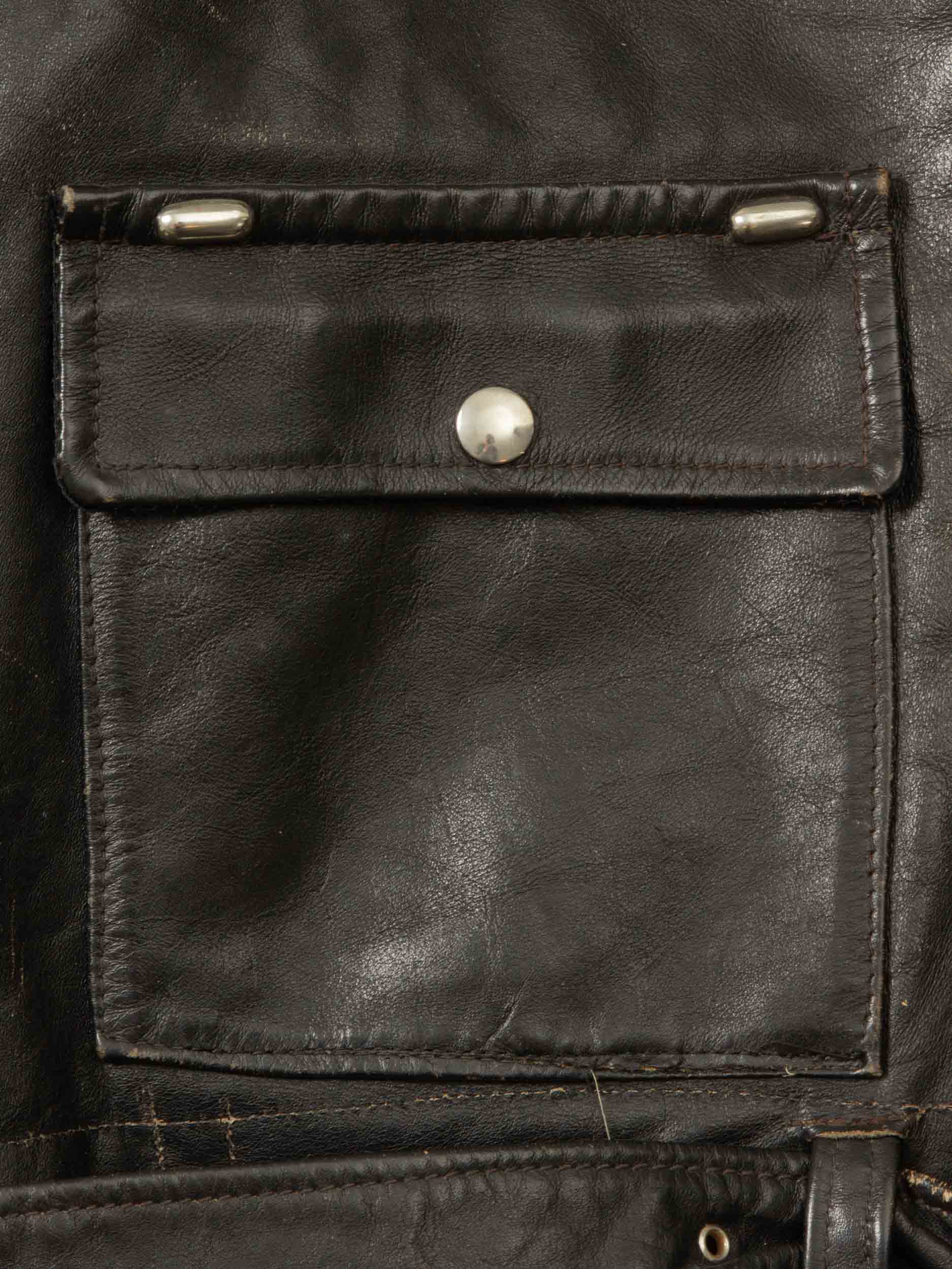 Vtg 1960s Brimaco D Pocket Leather Jacket - Made in Canada (M) - Image 7
