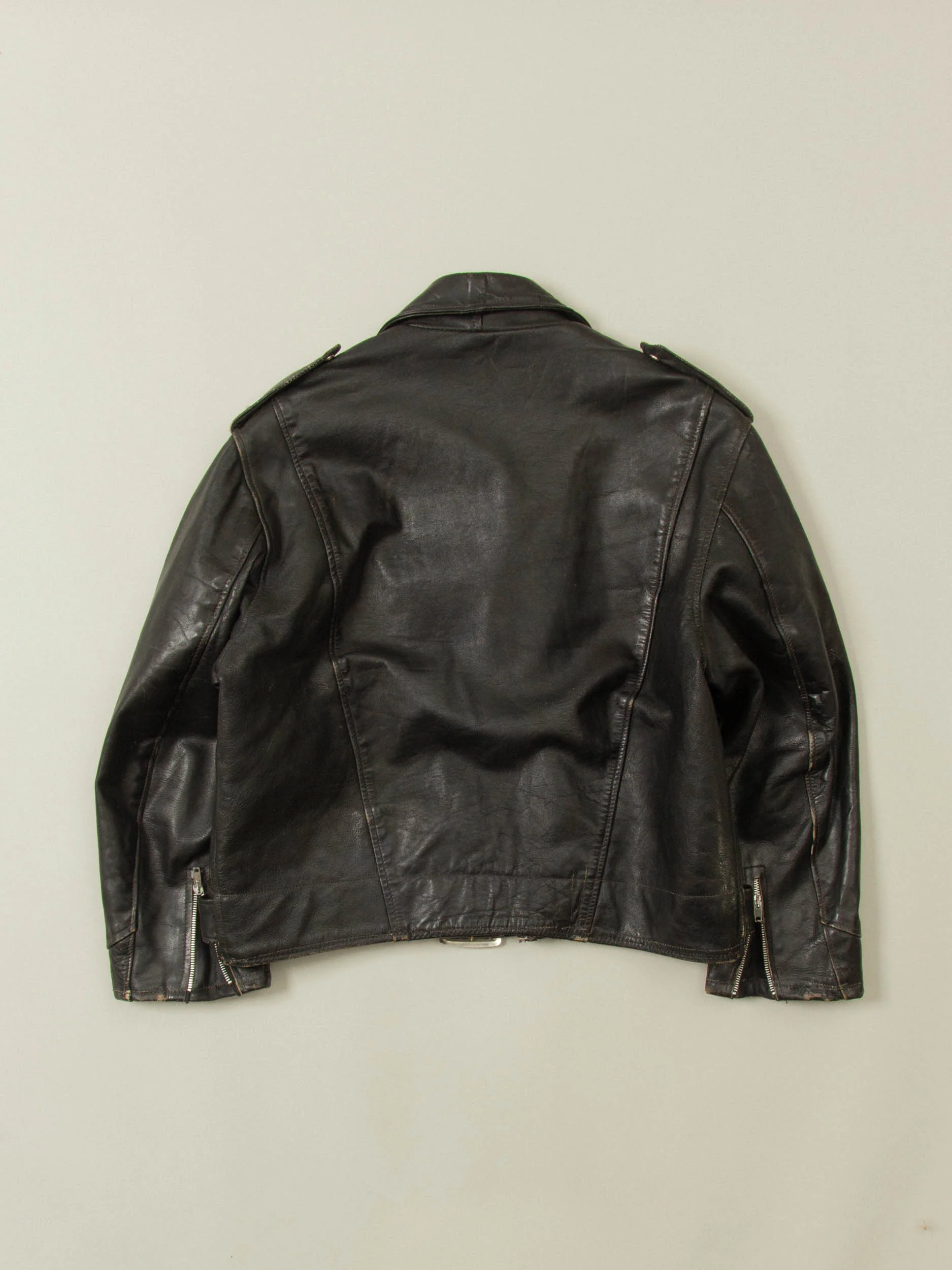 Vtg 1960s Brimaco D Pocket Leather Jacket - Made in Canada (M) - Image 8