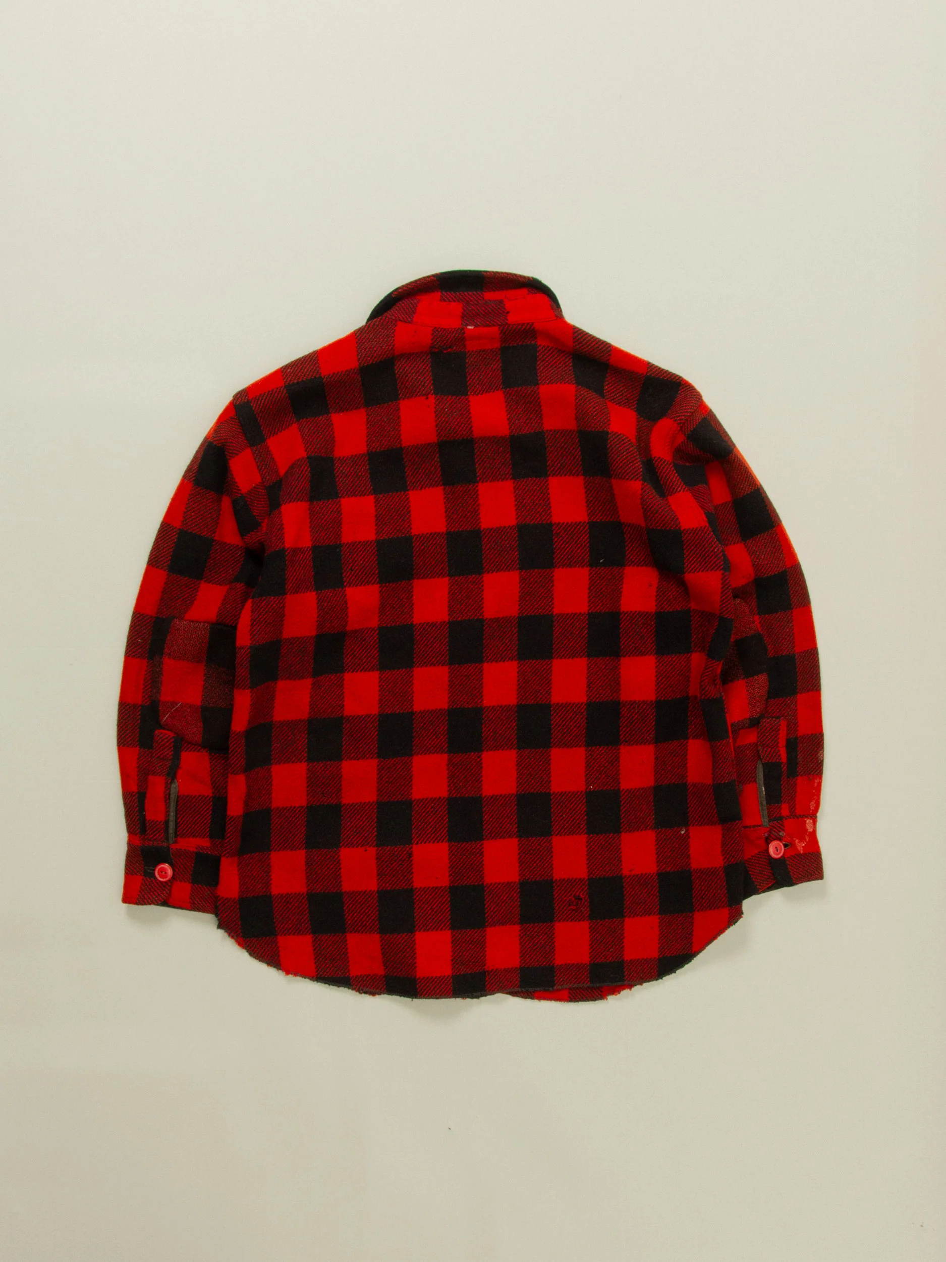 Vtg 1960s Buffalo Plaid Wool Shirt (S/M) - Image 6