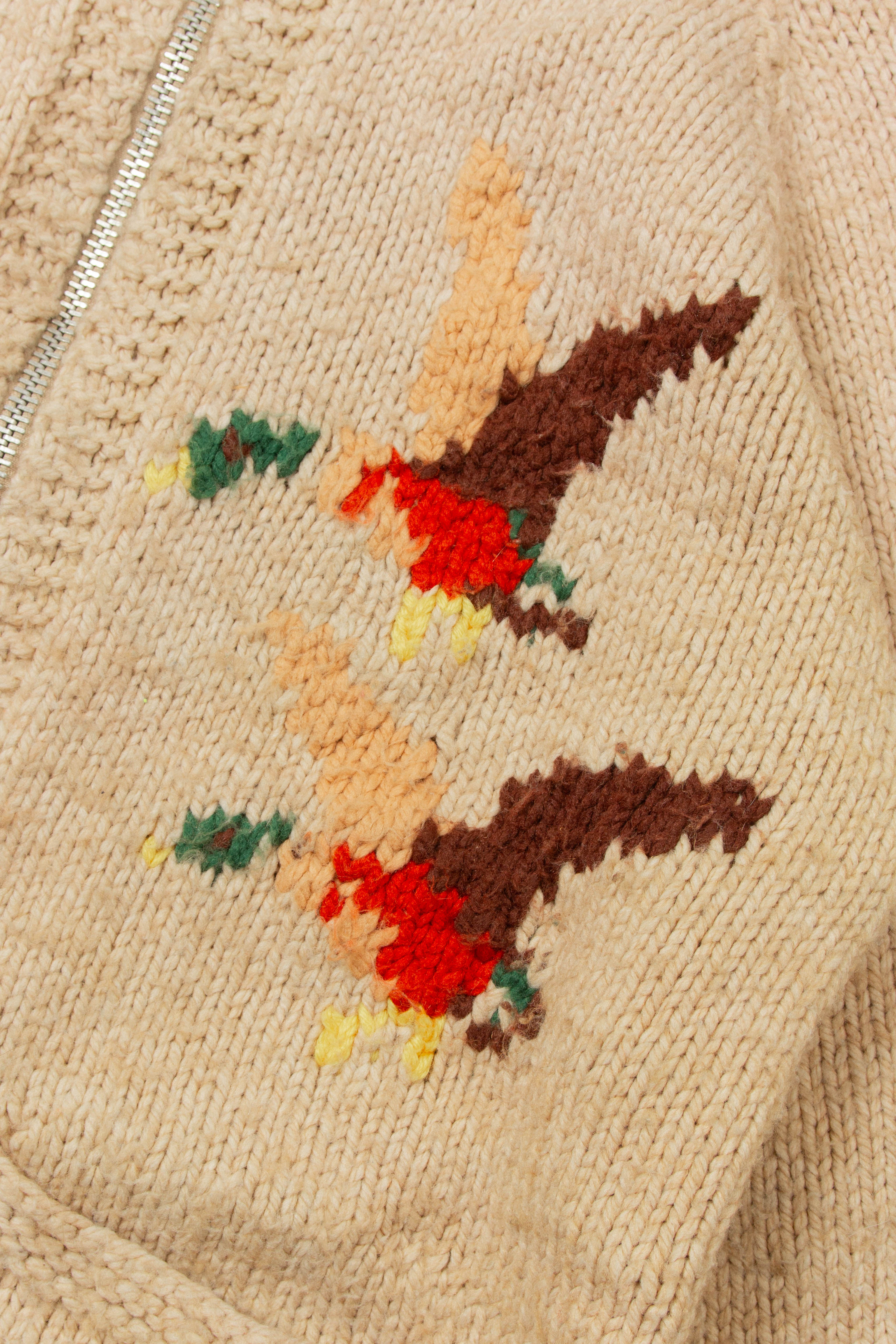 Vtg 1960s Cowichan Wool Hunting Sweater (L) - Image 4