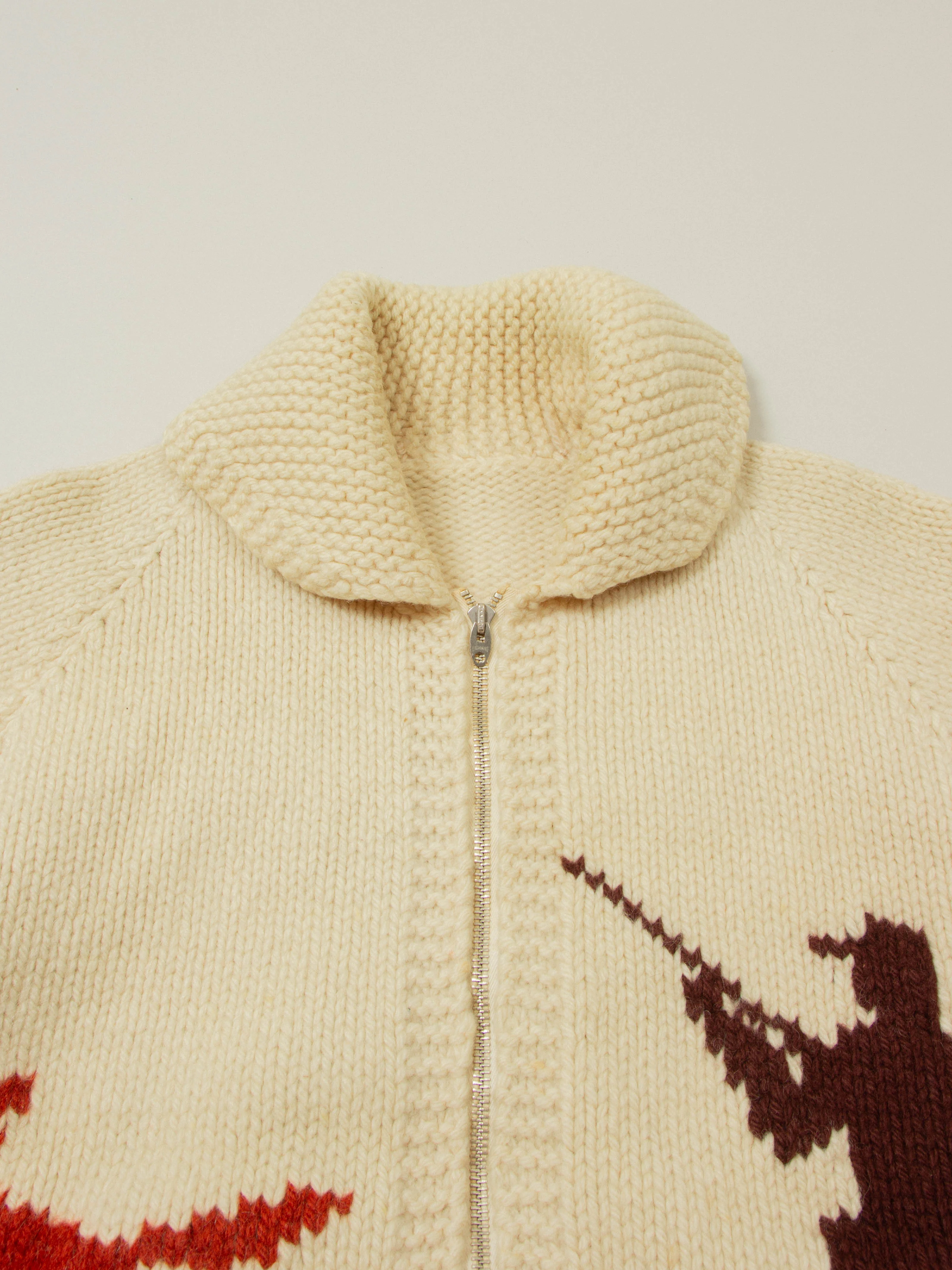 Vtg 1960s Cowichan Wool Hunting Sweater (S) - Image 3