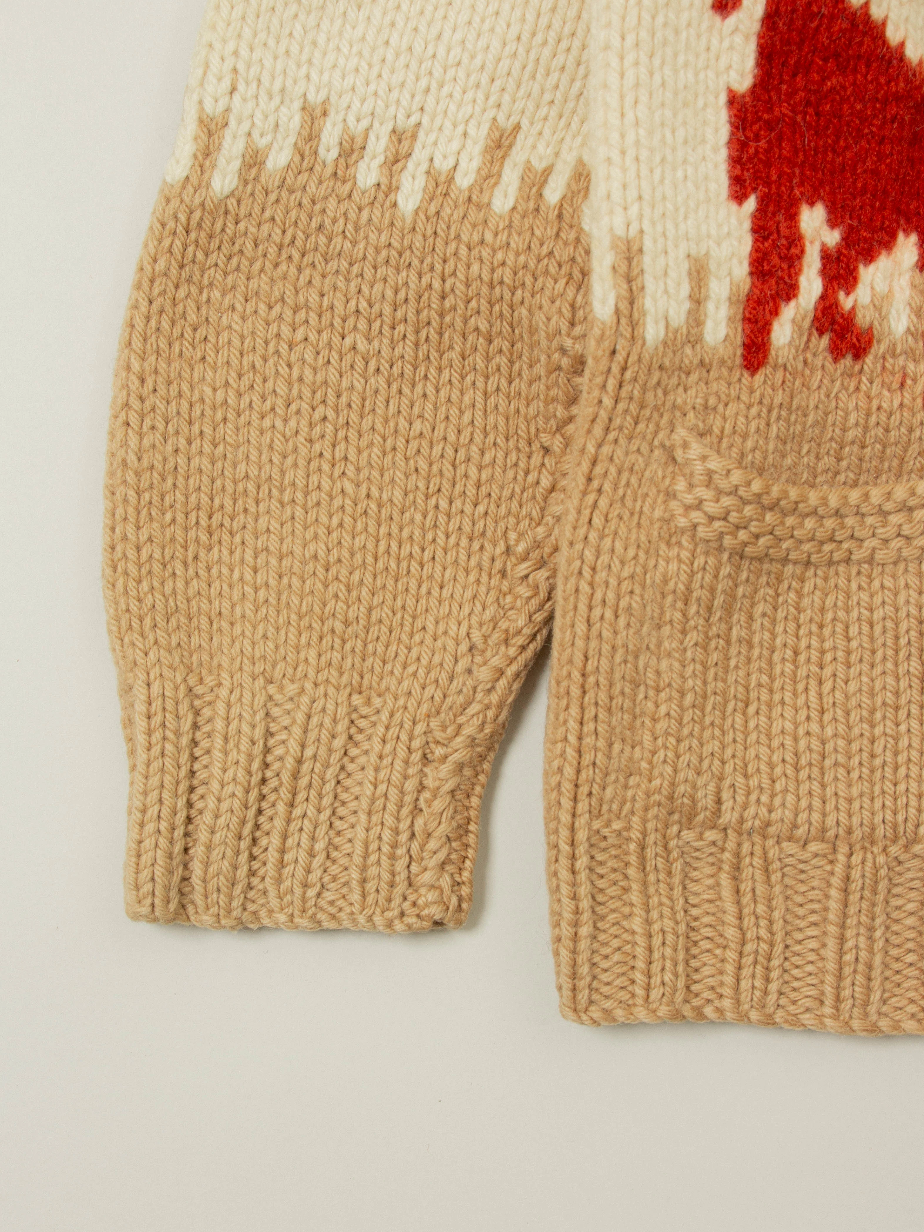 Vtg 1960s Cowichan Wool Hunting Sweater (S) - Image 5