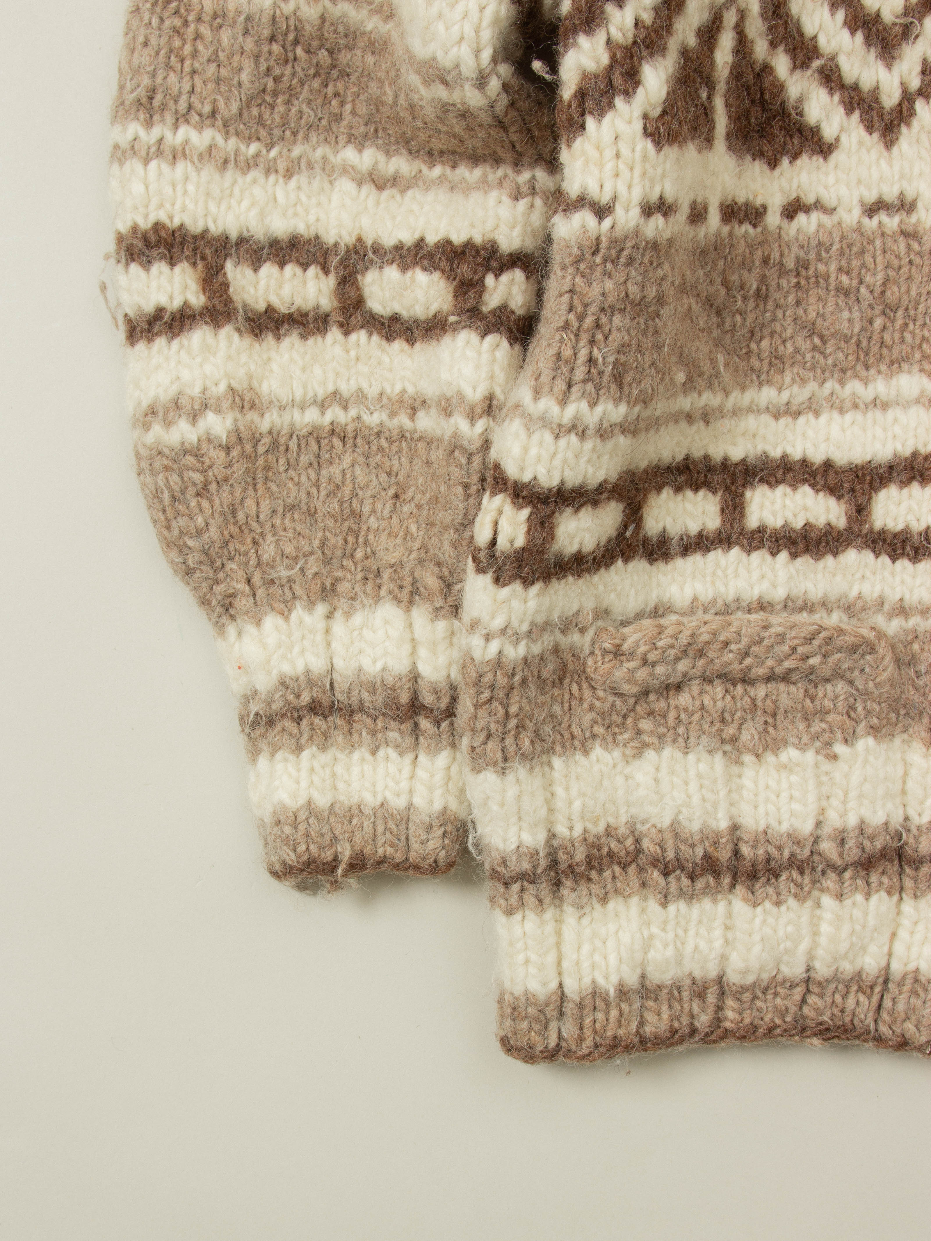 Vtg 1960s Cowichan Wool Sweater (XS) - Image 3