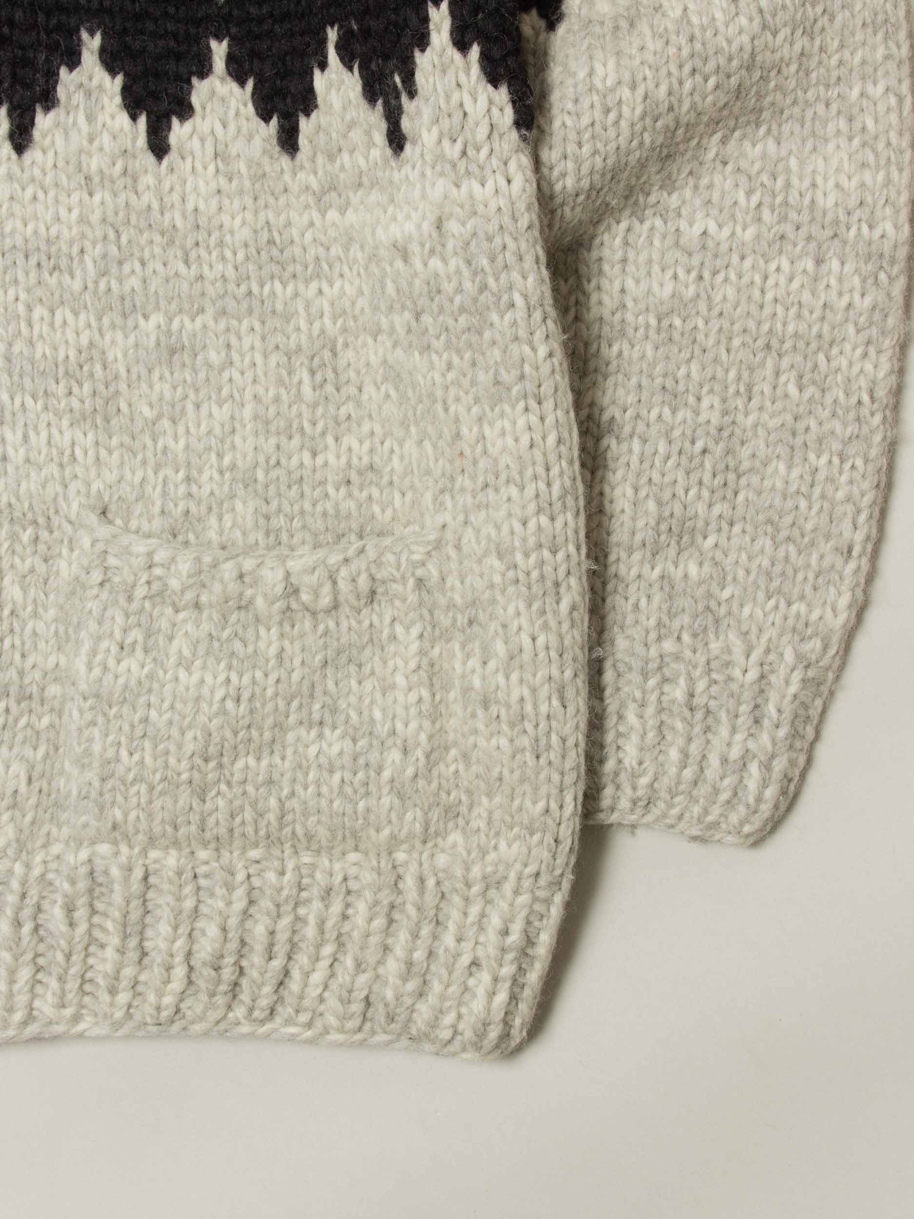 Vtg 1960s Heavy Cowichan Wool Sweater - Made in Canada (L) - Image 3