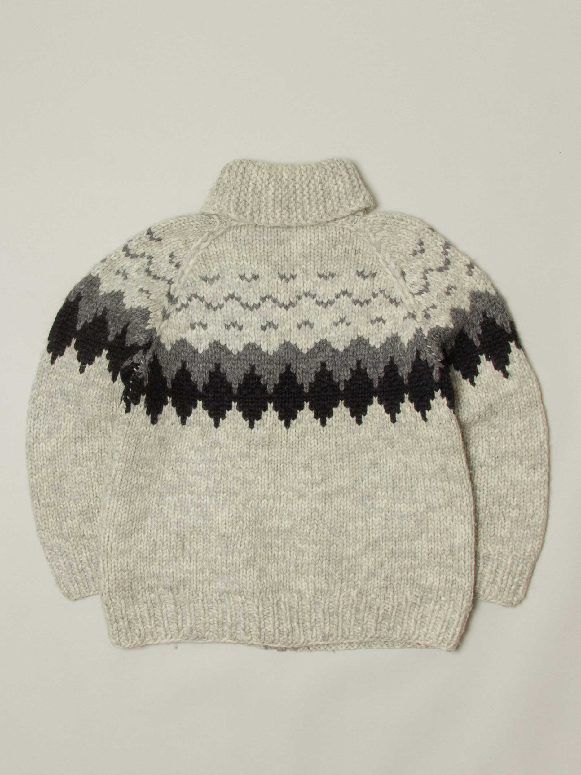 Vtg 1960s Heavy Cowichan Wool Sweater - Made in Canada (L) - Image 5